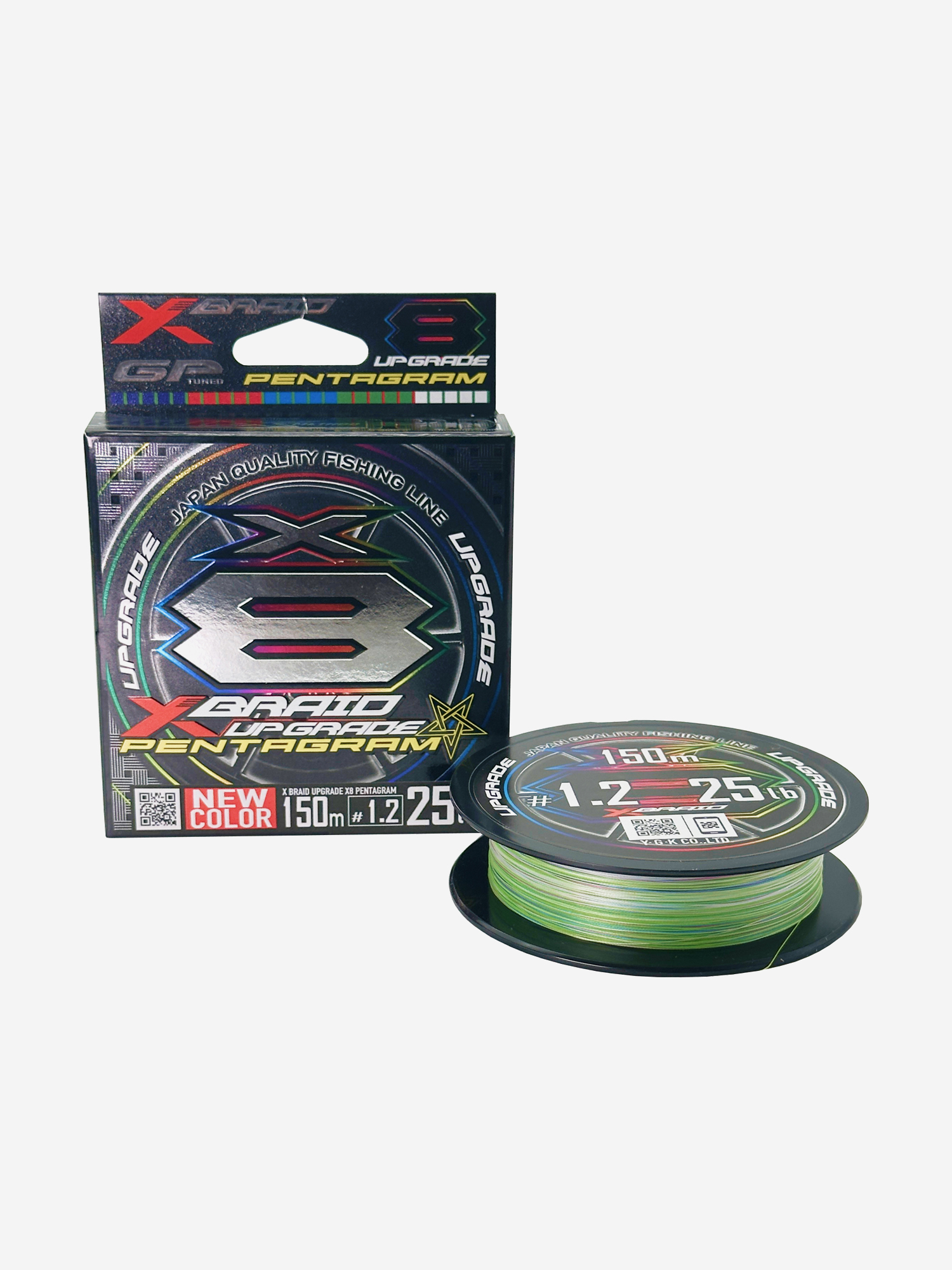 

Шнур YGK X-Braid Upgrade X8 Pentagram 150м Multicolor #1.2, 0.185мм, 25lb, 11.3кг, Мультицвет