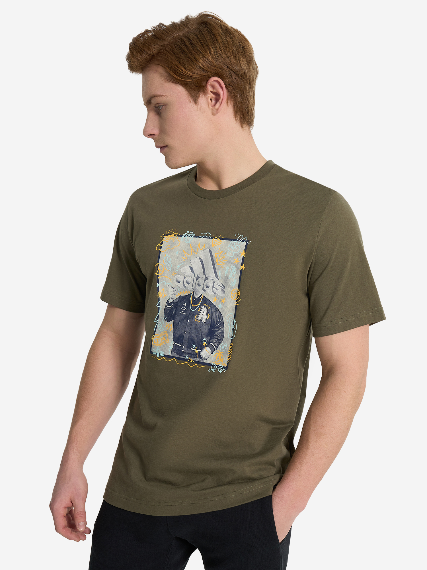 

Футболка мужская adidas Doodle, Зеленый