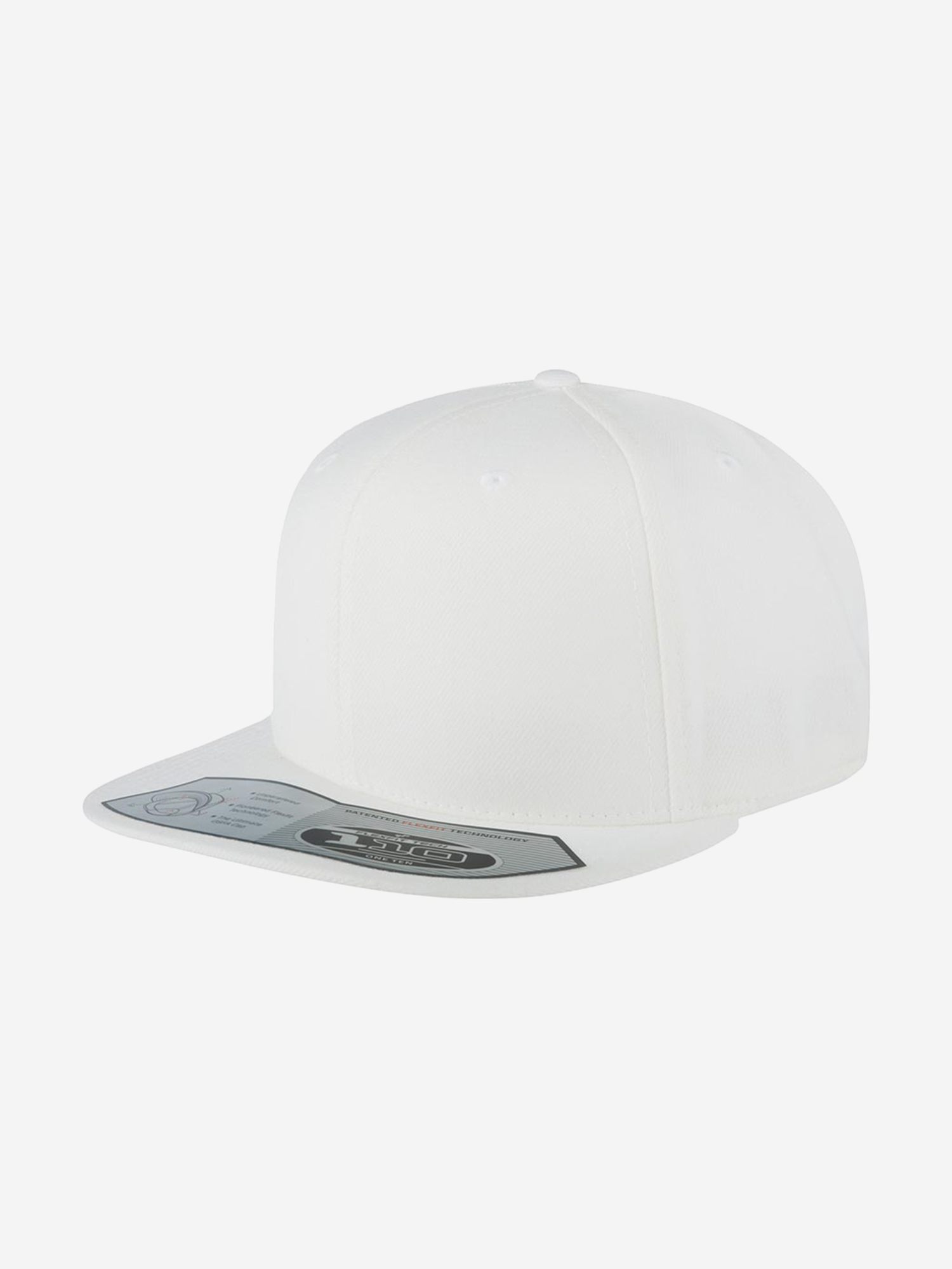 Изображение товара Бейсболка FLEXFIT 110F, белая, прямой козырёк