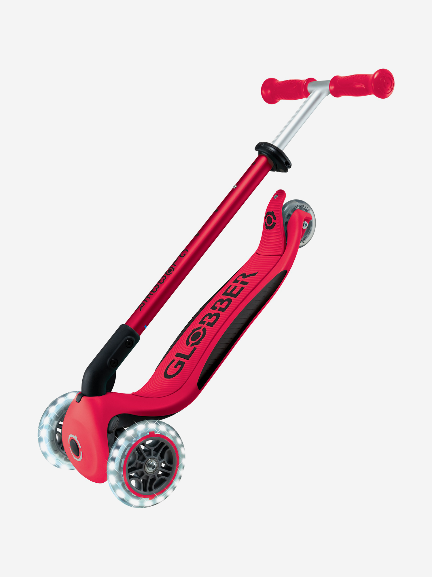 фото Самокат детский globber primo foldable plus lights, красный