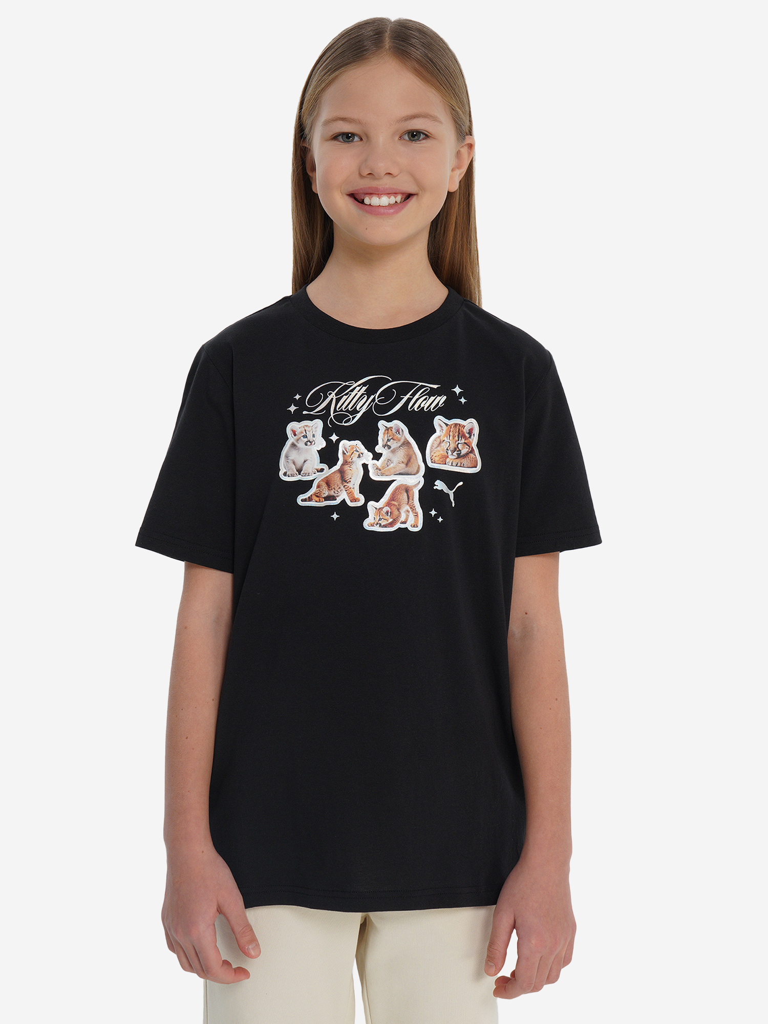 Футболка для девочек PUMA Graphic, Черный 2