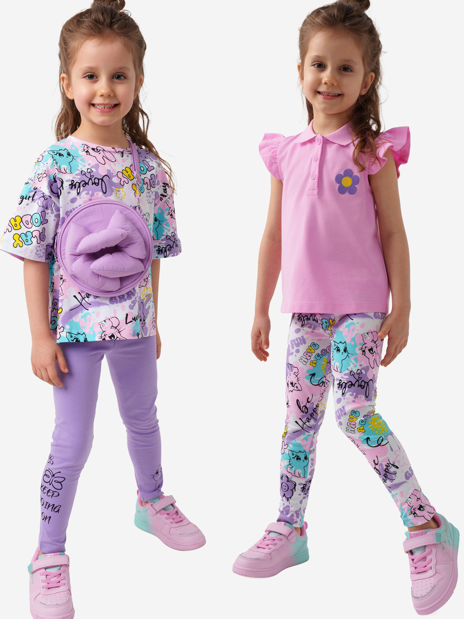 Изображение товара Легинсы для девочек, 2 пары в комплекте PlayToday