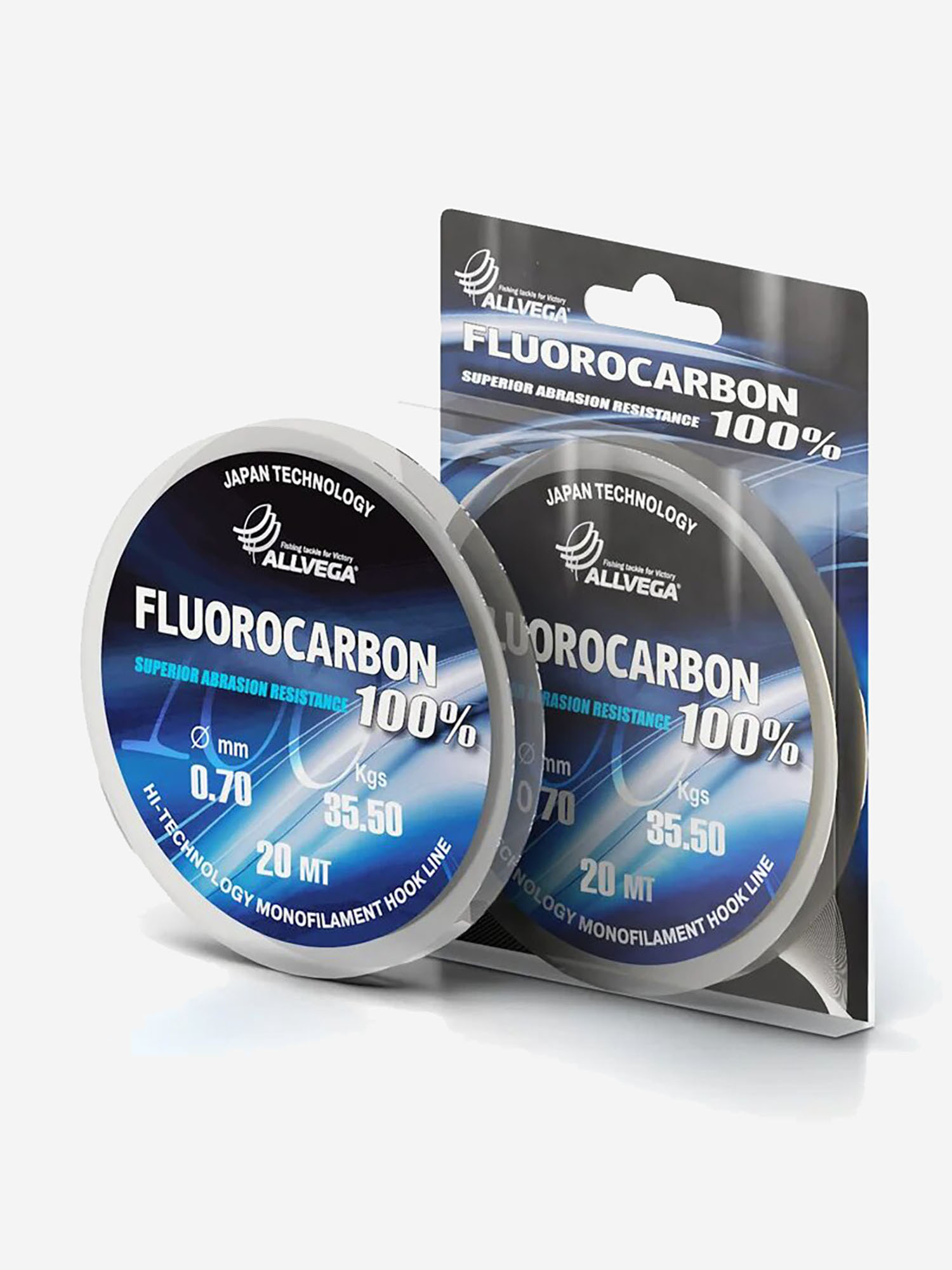 

Леска монофильная ALLVEGA "FX Fluorocarbon 100%" 20м 0.70мм (35.5кг) флюорокарбон 100%, Белый