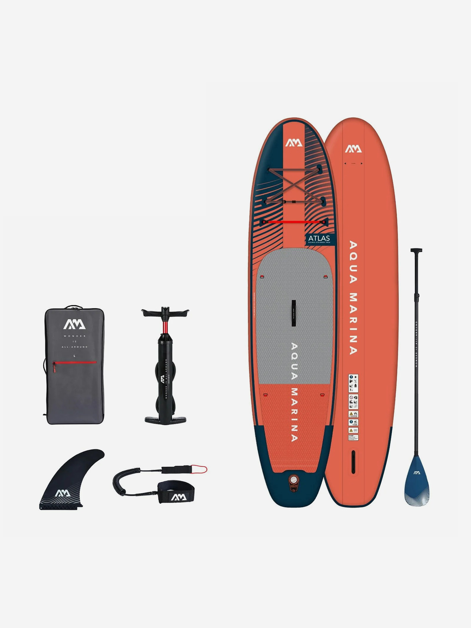 

Надувная SUP-доска Aqua Marina ATLAS, 12' 366 *86 *15 см сапборд, Красный