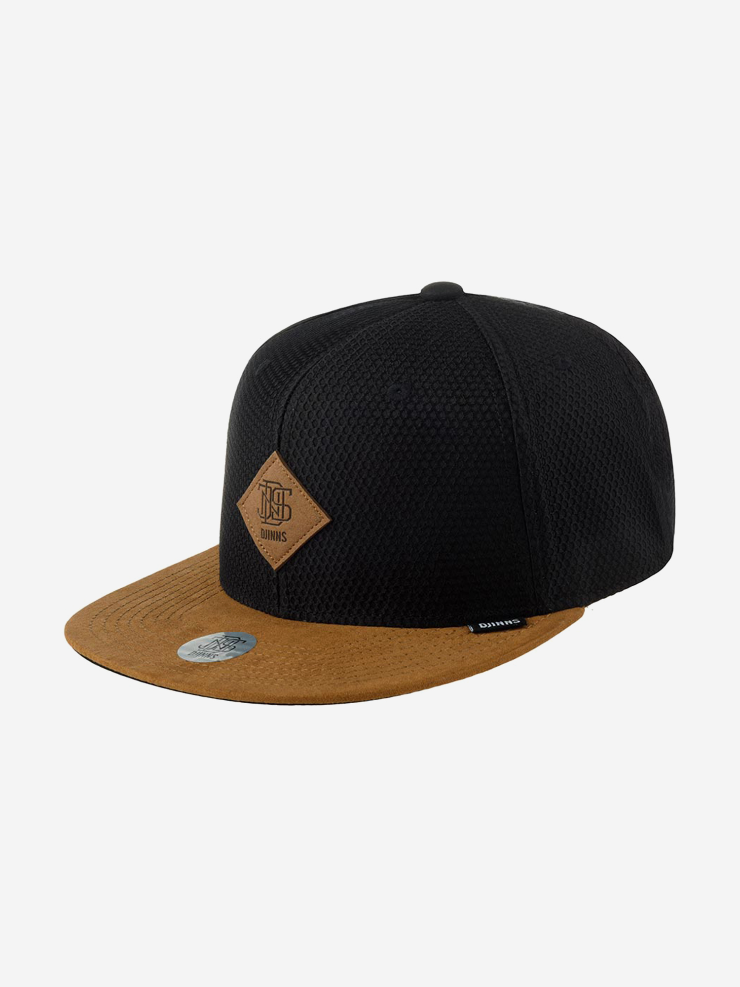 Изображение товара Бейсболка DJINNS 6P SB Honey Knit черная с прямым козырьком