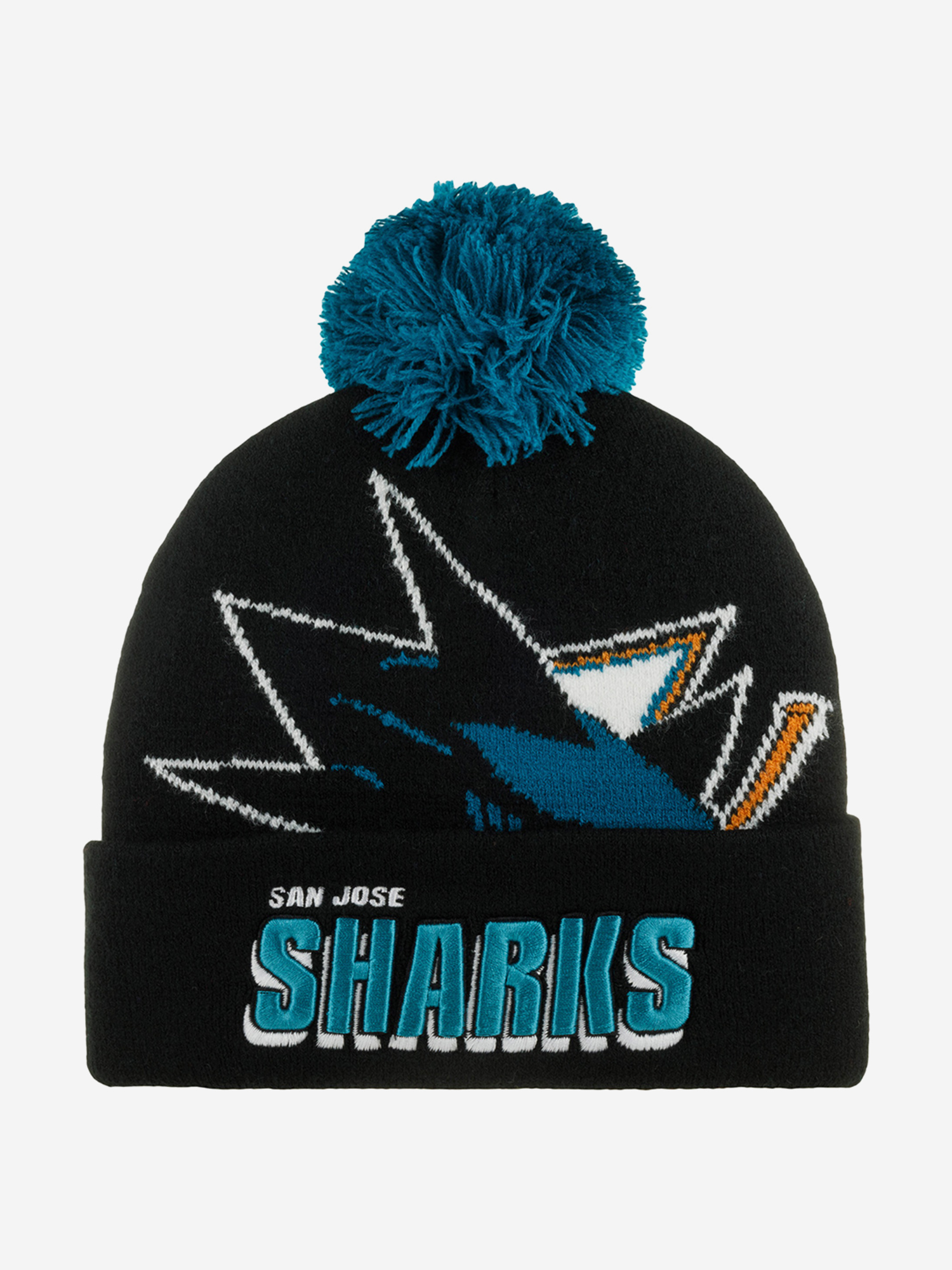   Спортмастер Шапка с помпоном MITCHELL NESS KTPCDX22016-SJSBLCK San Jose Sharks NHL (черный), Черный