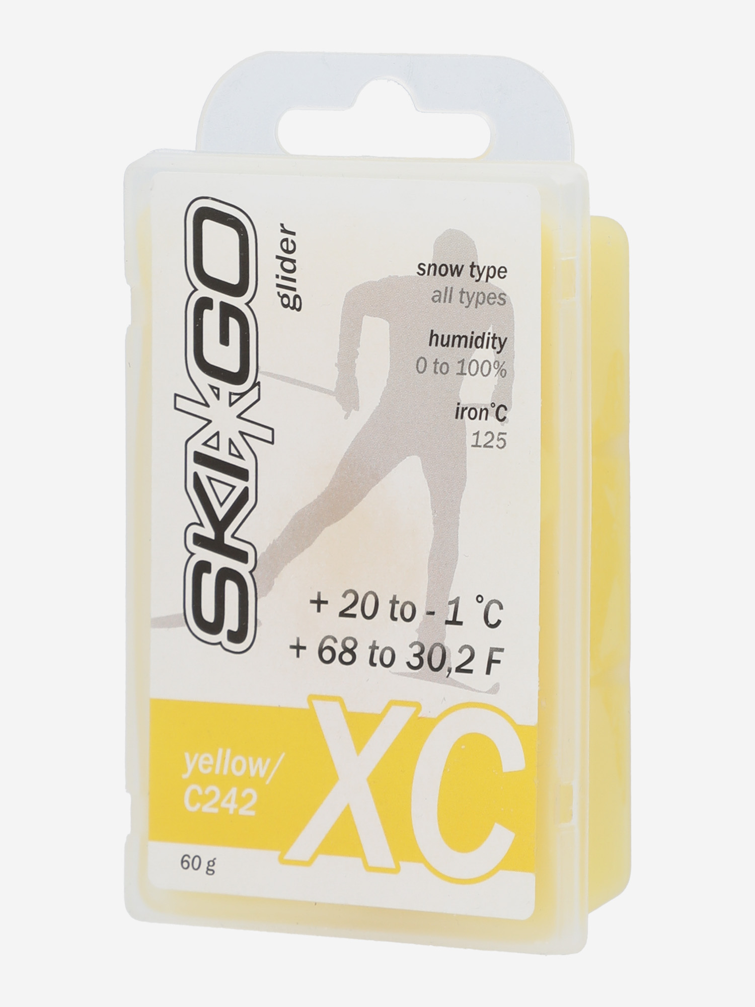

Мазь скольжения для беговых лыж Ski Go XC +20/-1, 60 г, Желтый