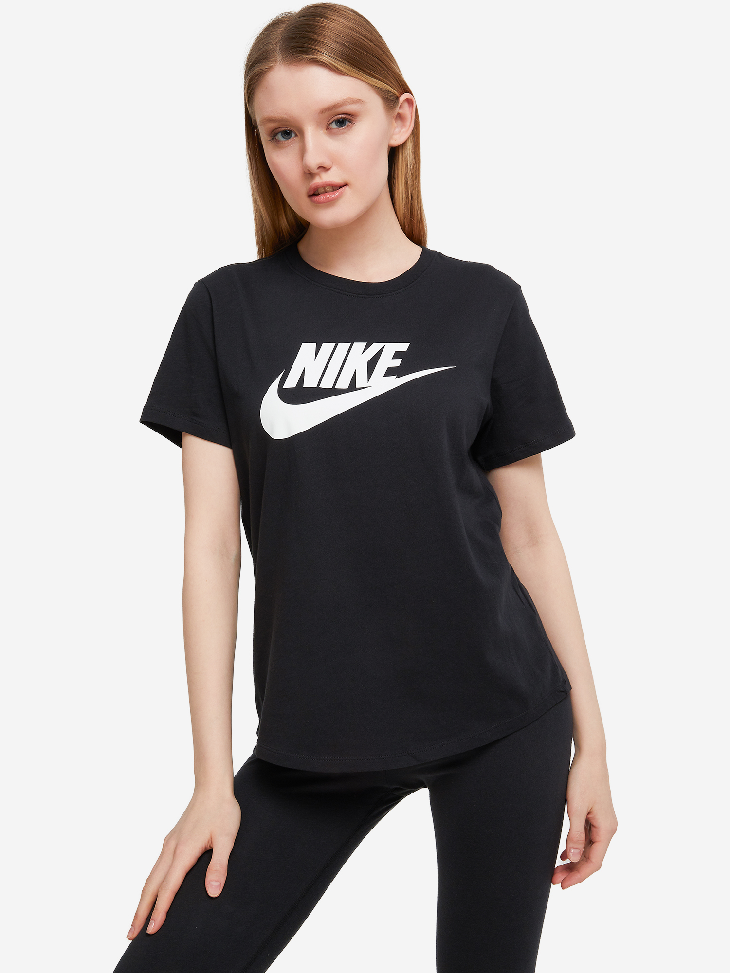 Футболка женская Nike Club Essentials, Черный футболка женская nike club essentials белый