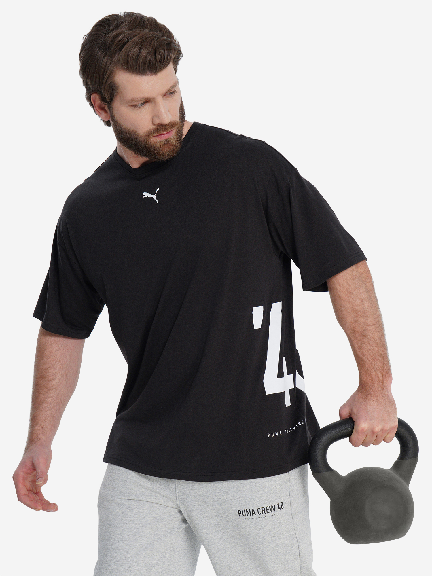 Изображение товара Мужская футболка PUMA черная для фитнеса и тренингов