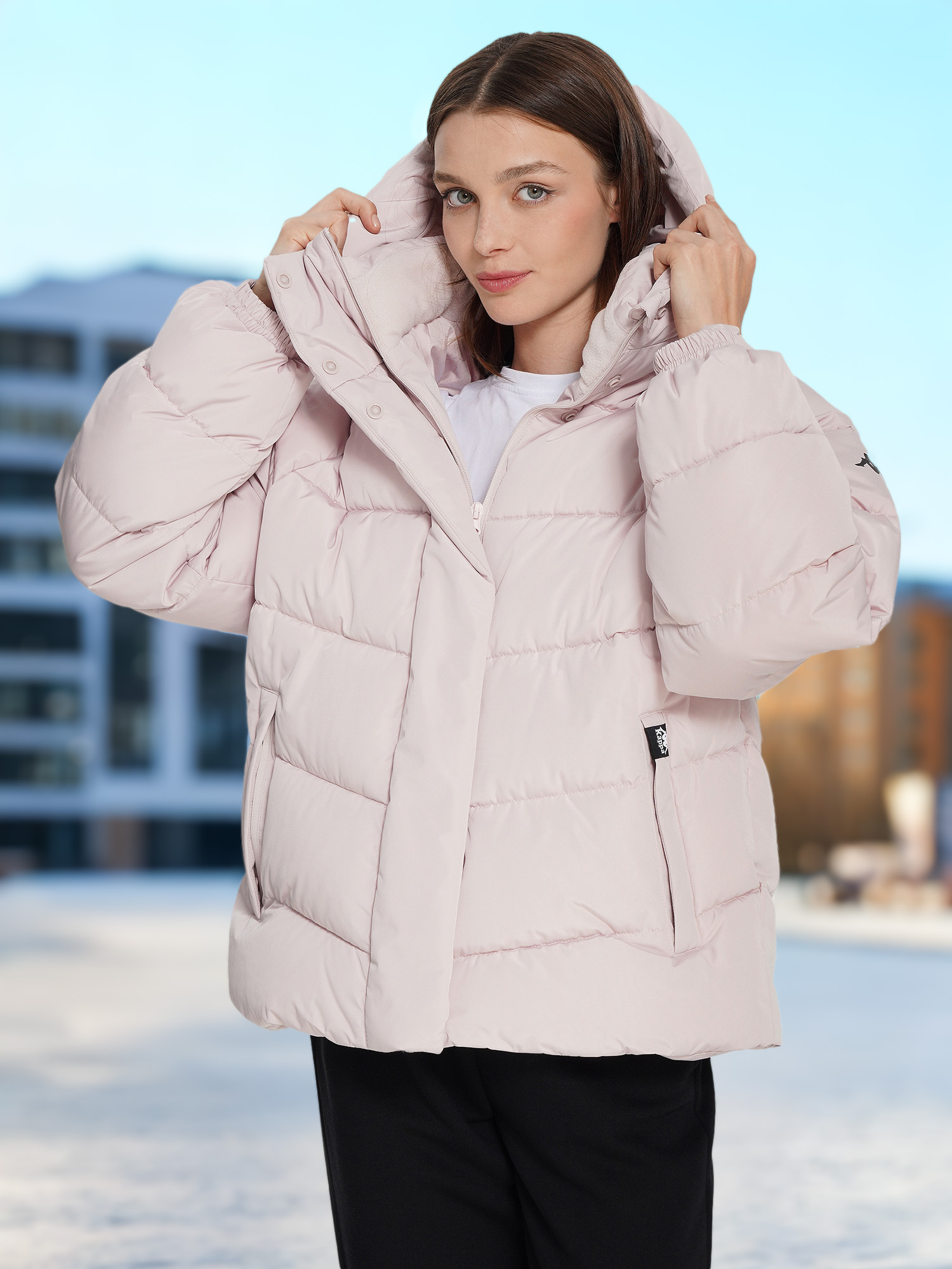 Пуховик женский Kappa, розовый, арт. 19982