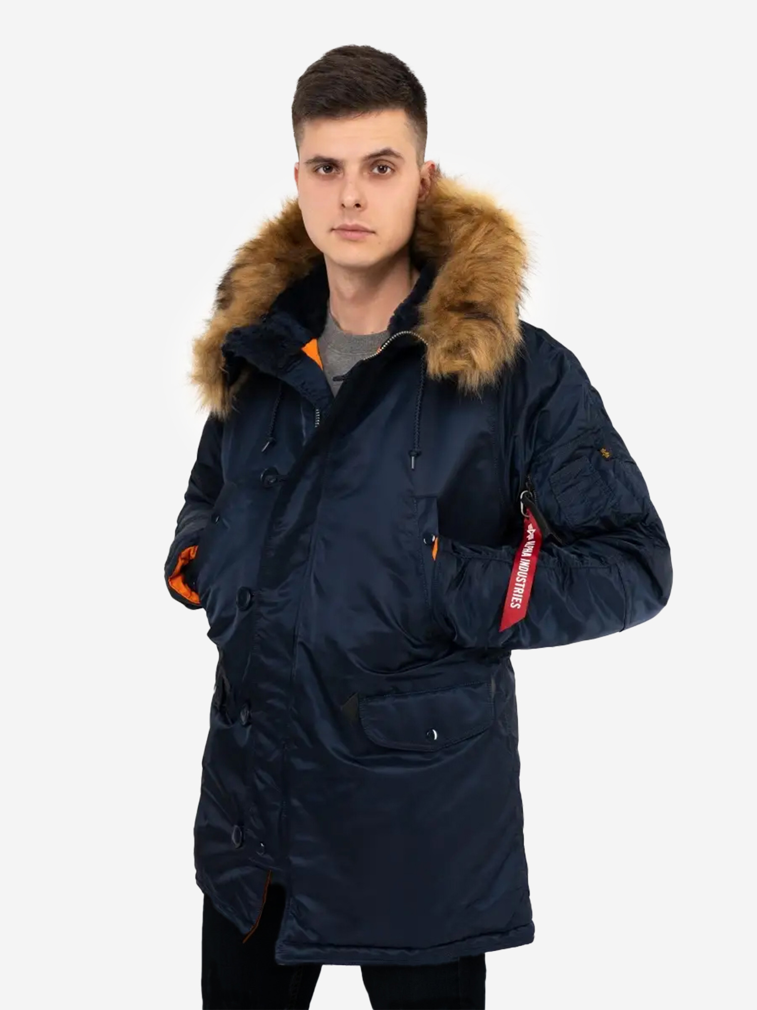 

Парка зимняя мужская Slim Fit N-3B Alpha Industries, Синий