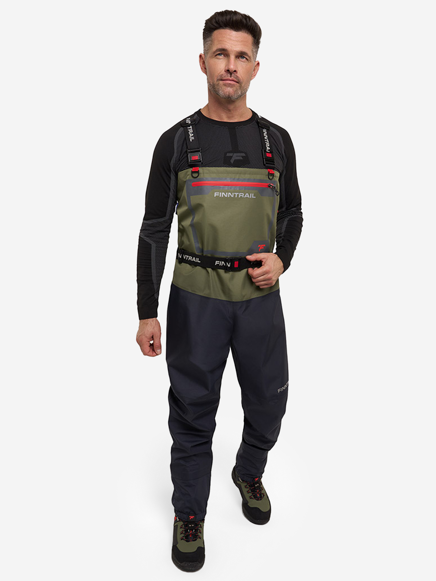 Изображение товара Мужские мембранные вейдерсы FINNTRAIL Wademan с носком Хаки для рыбалки