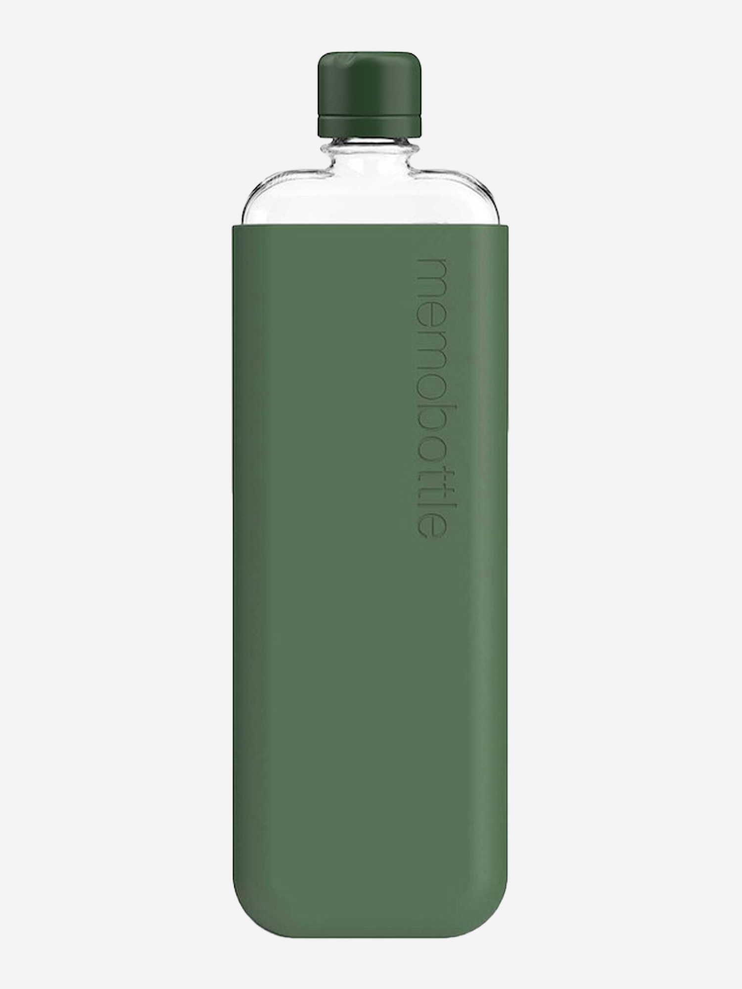 Изображение товара Бутылка Memobottle Slim с силиконовым чехлом зеленая для активного отдыха