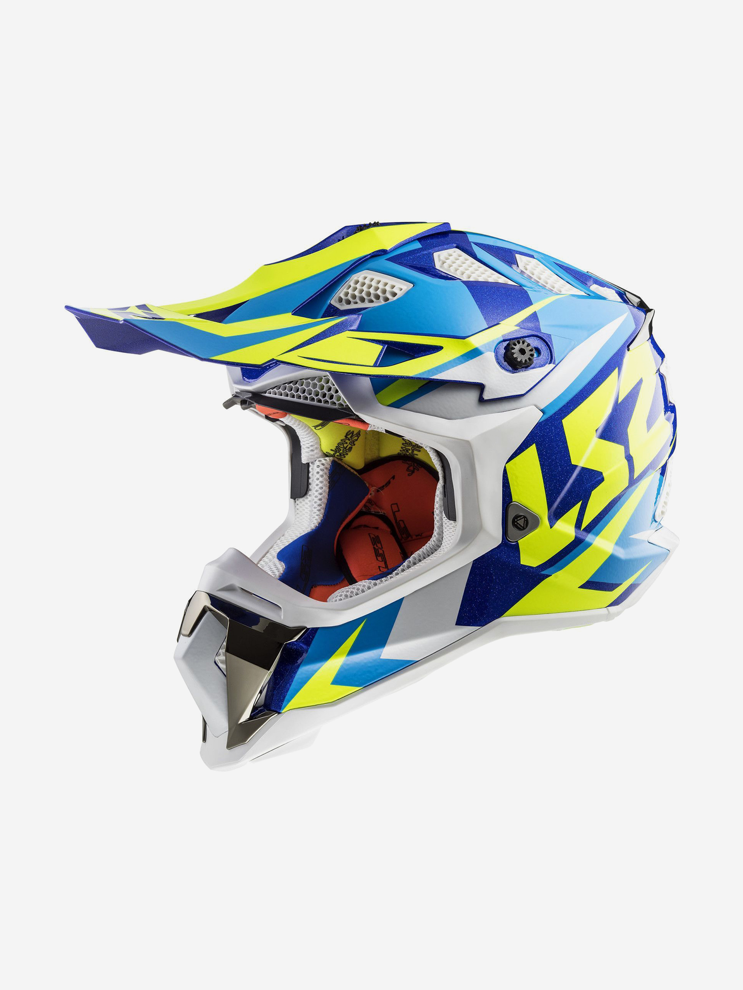 

Мотошлем MX700 SUBVERTER EVO NIMBLE LS2 (бело-сине-желтый глянцевый), Белый