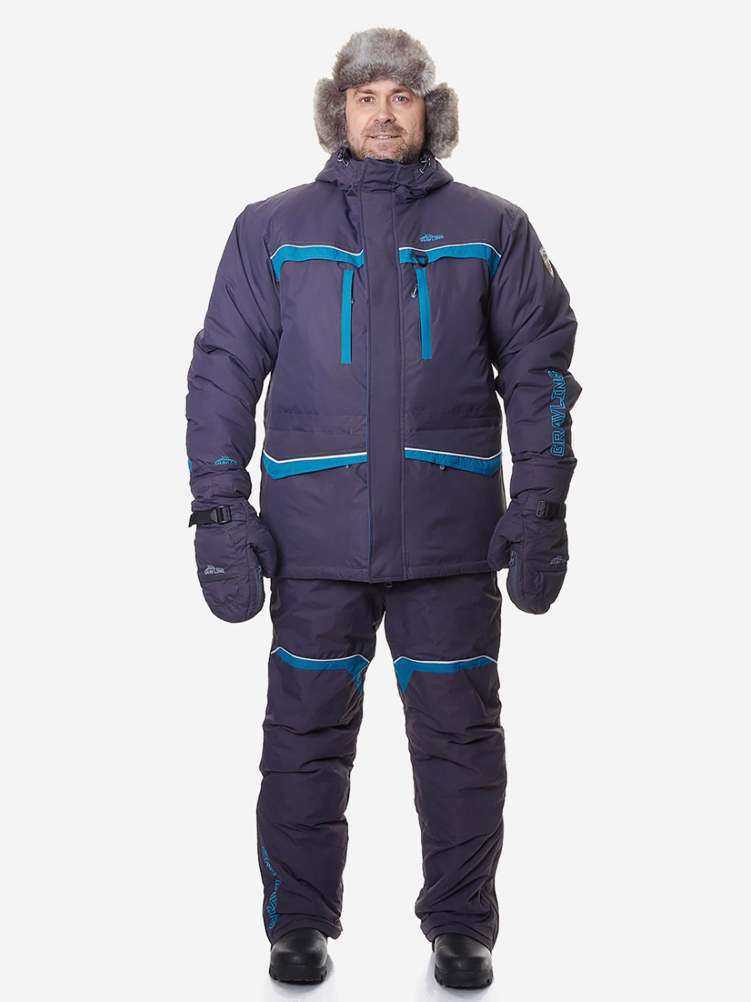 Изображение товара Зимний рыболовный костюм Соболь графит Грейлинг для охоты и рыбалки