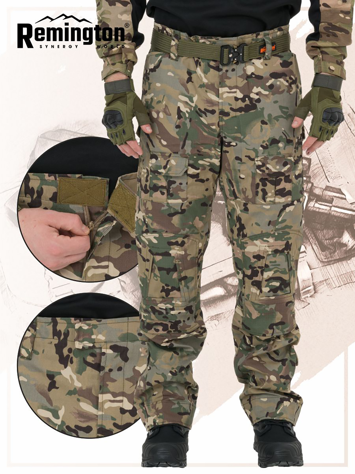 Брюки Remington Tactical Frog Pants with Knee Pads CP, Зеленый TM2211OJTYR37-639, размер 46-48 - фото 4