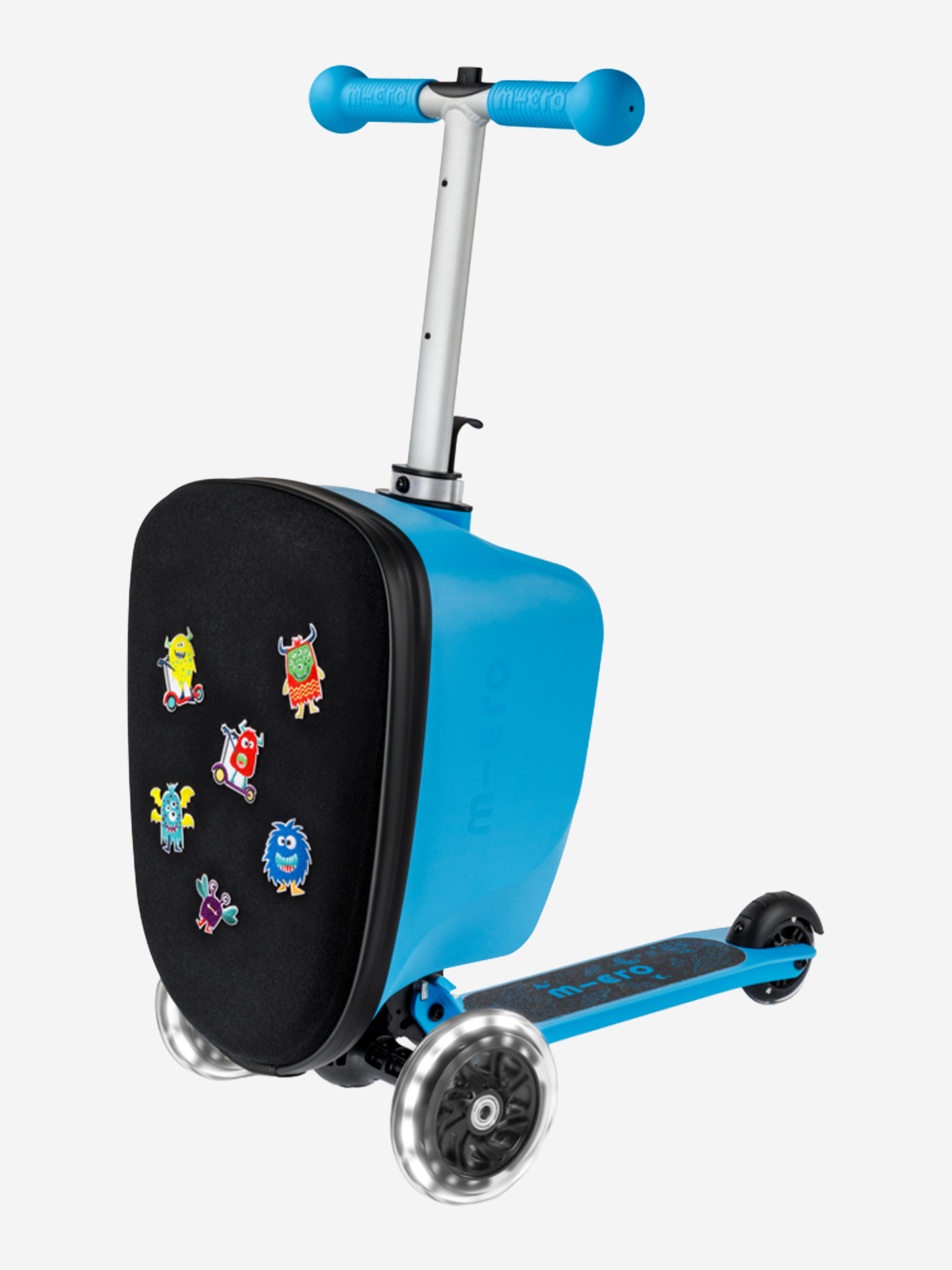 Изображение товара Чемокат для детей Micro Luggage Junior LED с наклейками, Синий