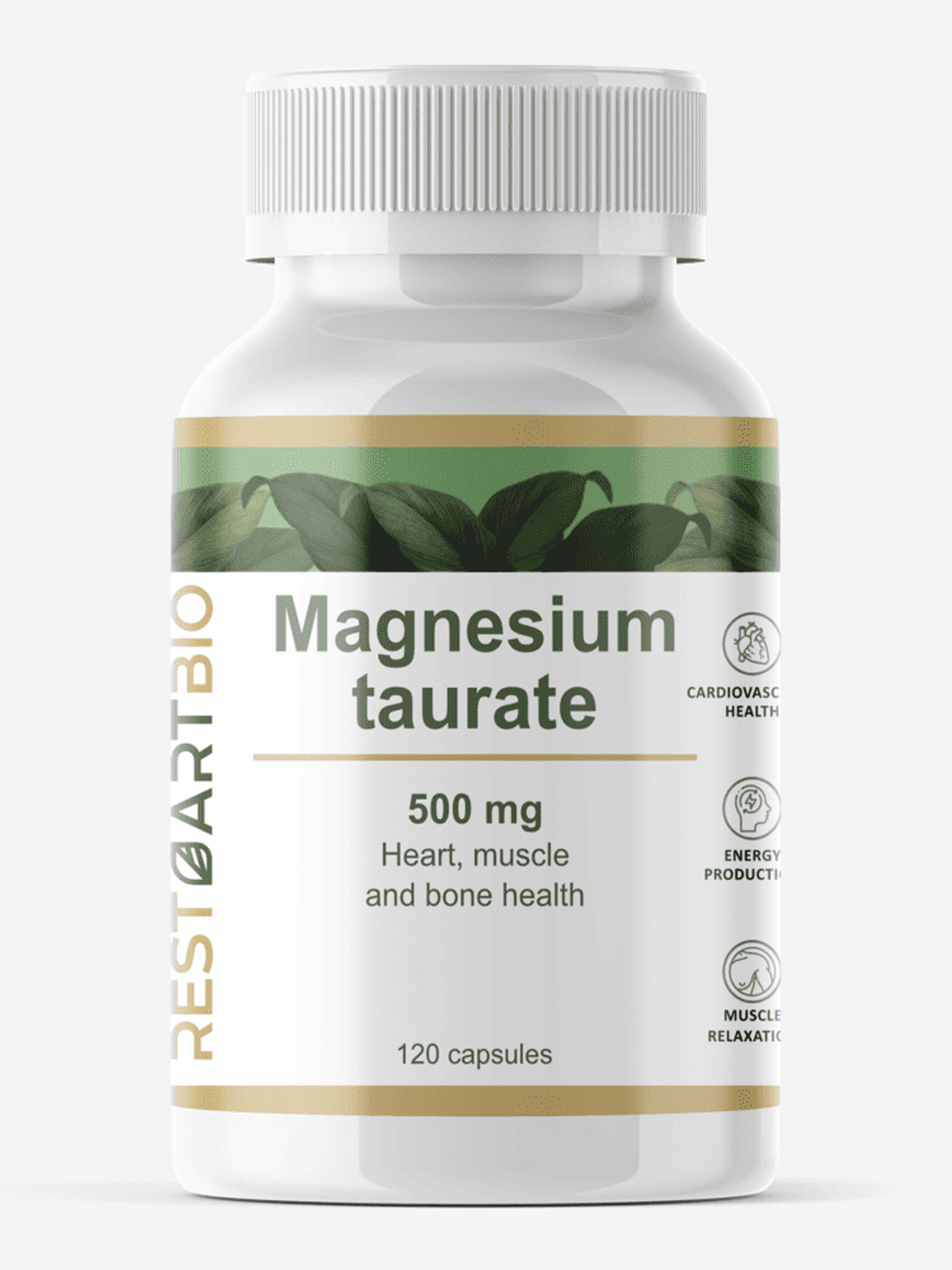 Изображение товара Магний таурат RESTARTBIO 500 мг 120 капсул для иммунитета, нервной системы