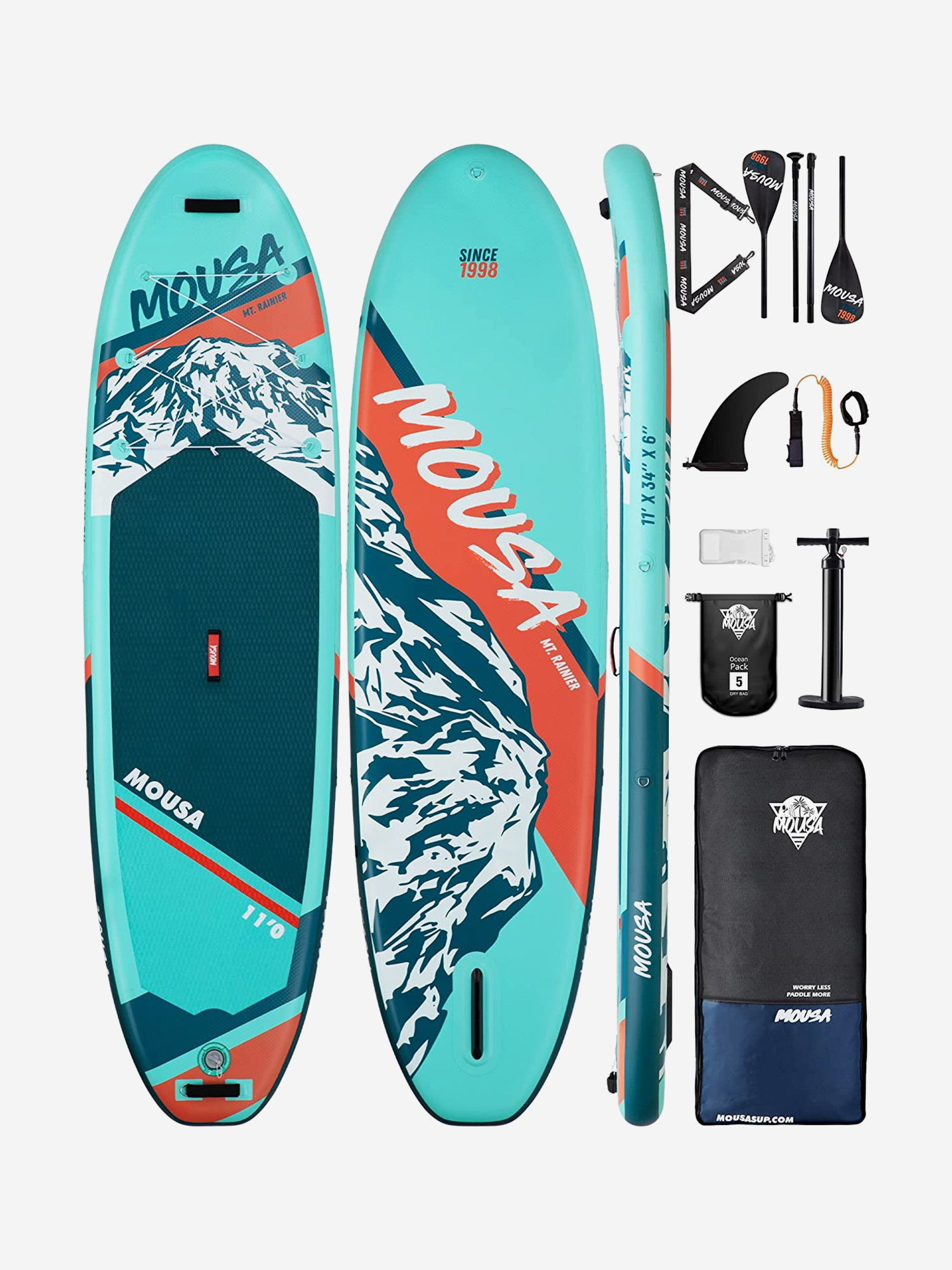 

Надувная SUP-доска MOUSA RAINIER STD, 11' 335*86*15 см сапборд, Синий