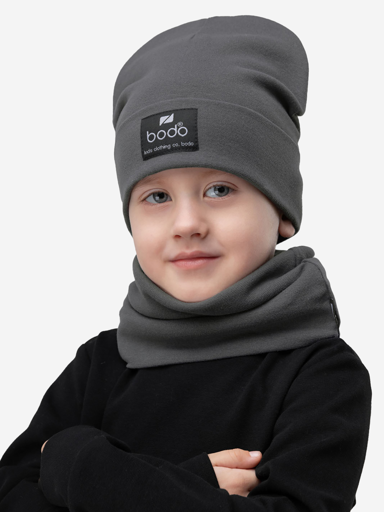 

Комплект (шапка, снуд) для мальчиков bodo, Серый