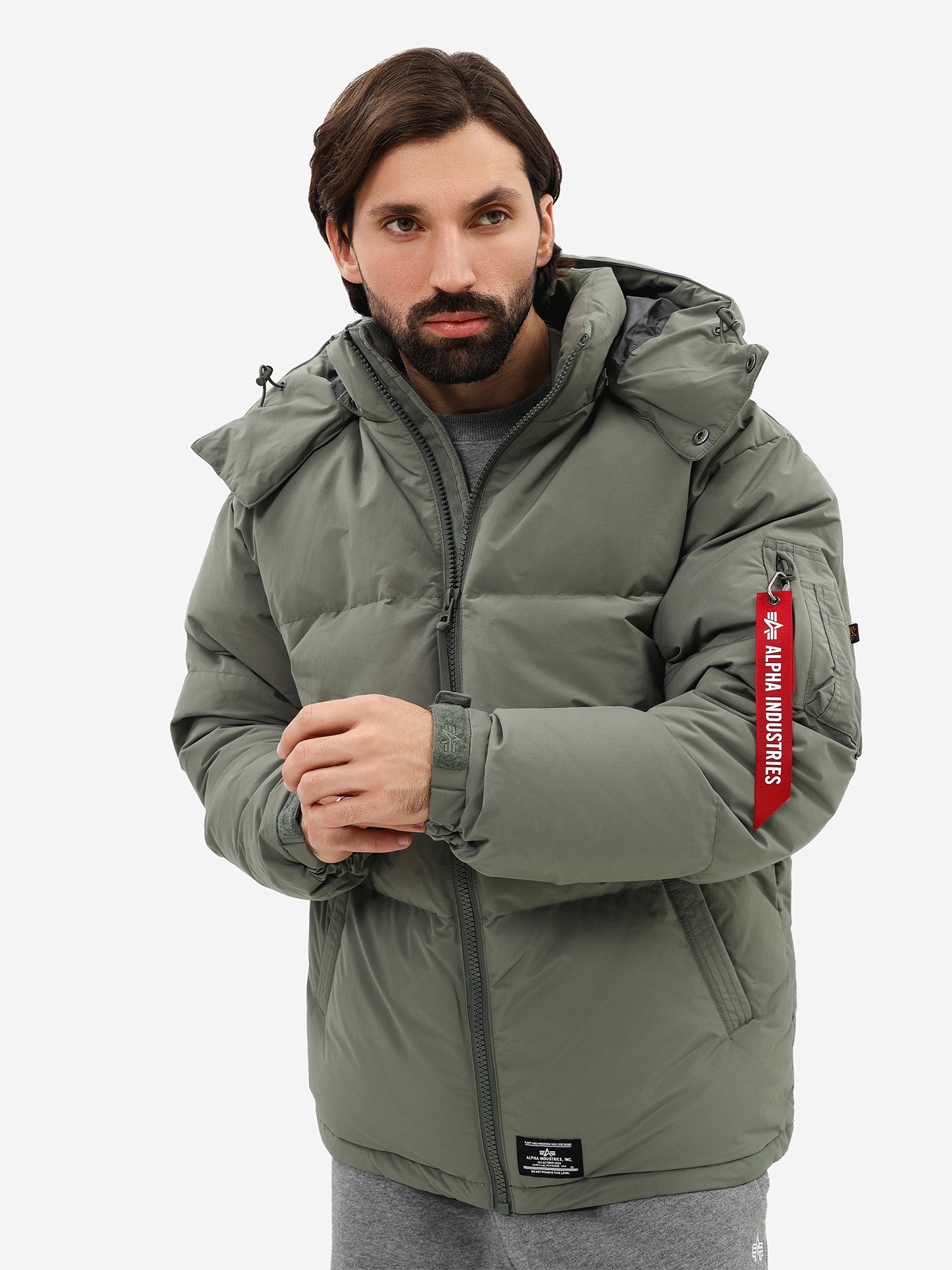 

Пуховик мужской зимний Puffer Parka Alpha Industries, Серый