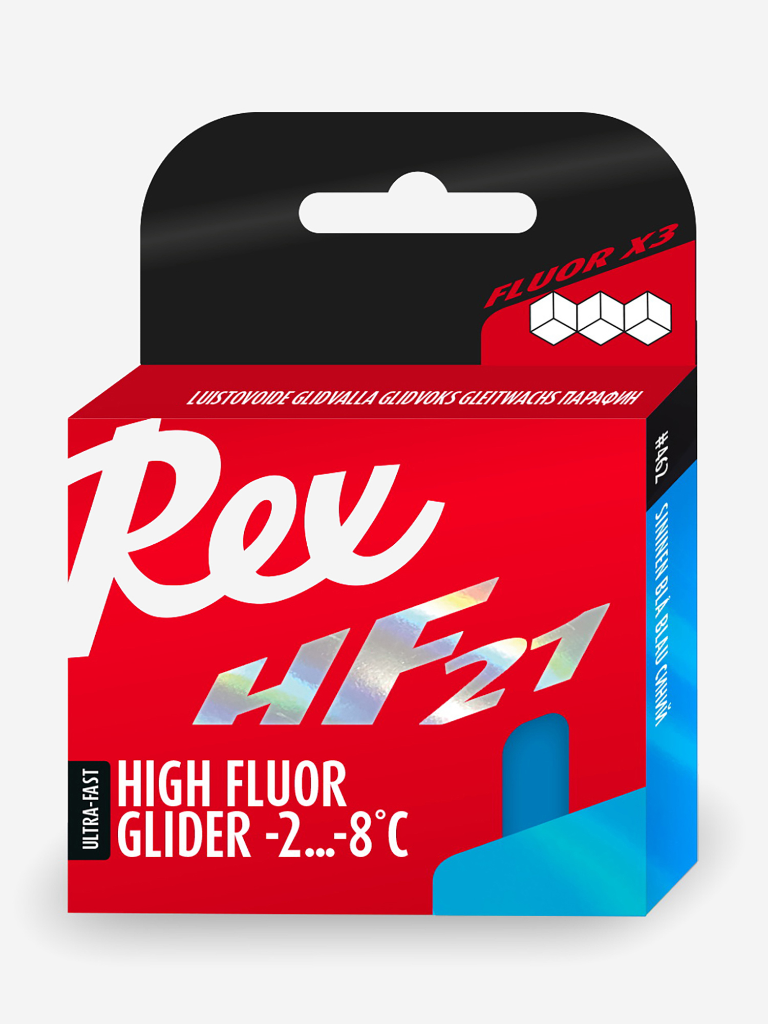 

Высокофторовый парафин REX HF21 Racing Service Glider, -2С...-8С, 40г, Красный