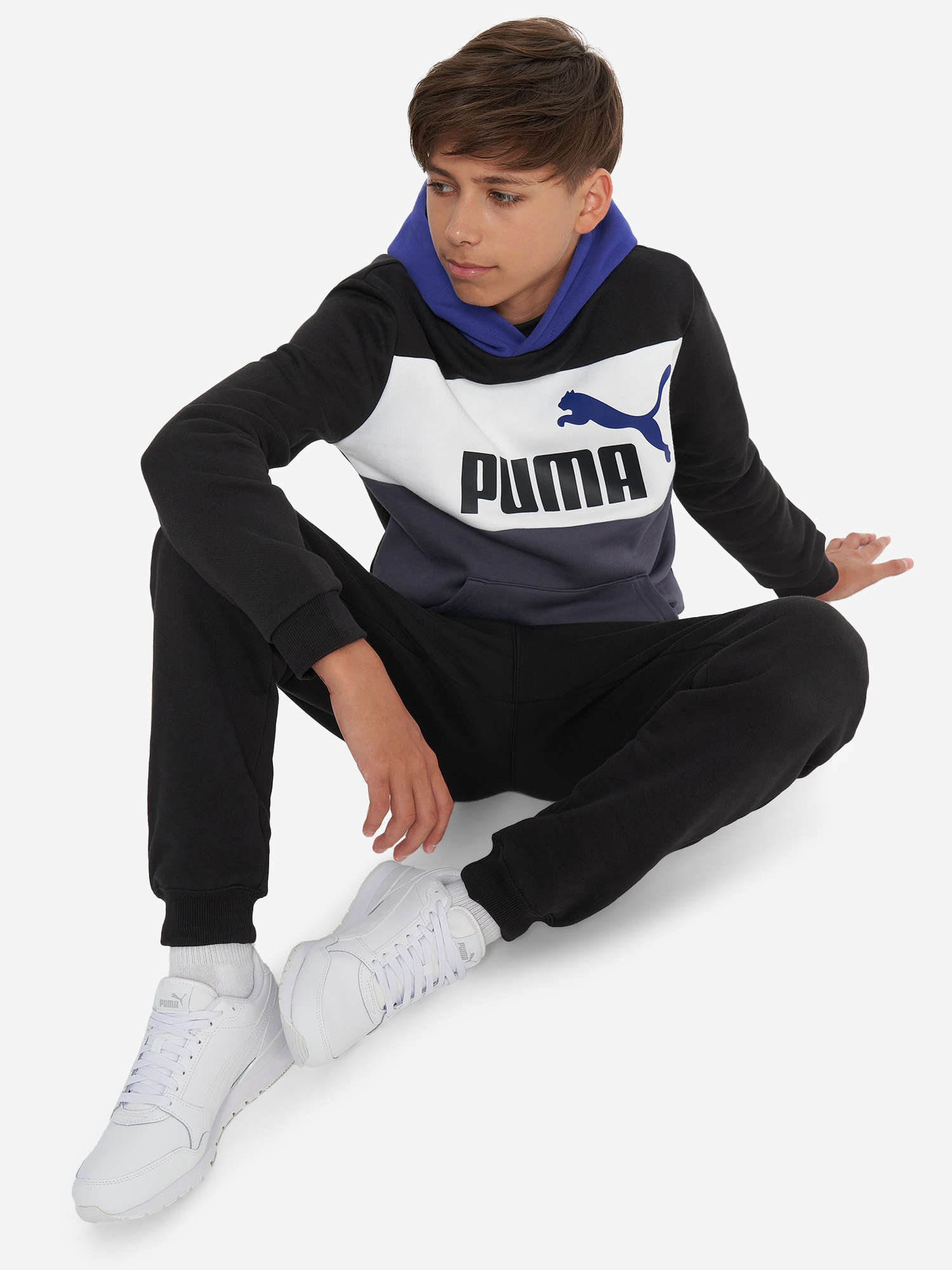 Худи для мальчиков PUMA ESS+ Block, Черный 679717P0P-01, размер RUS 164 - фото 5