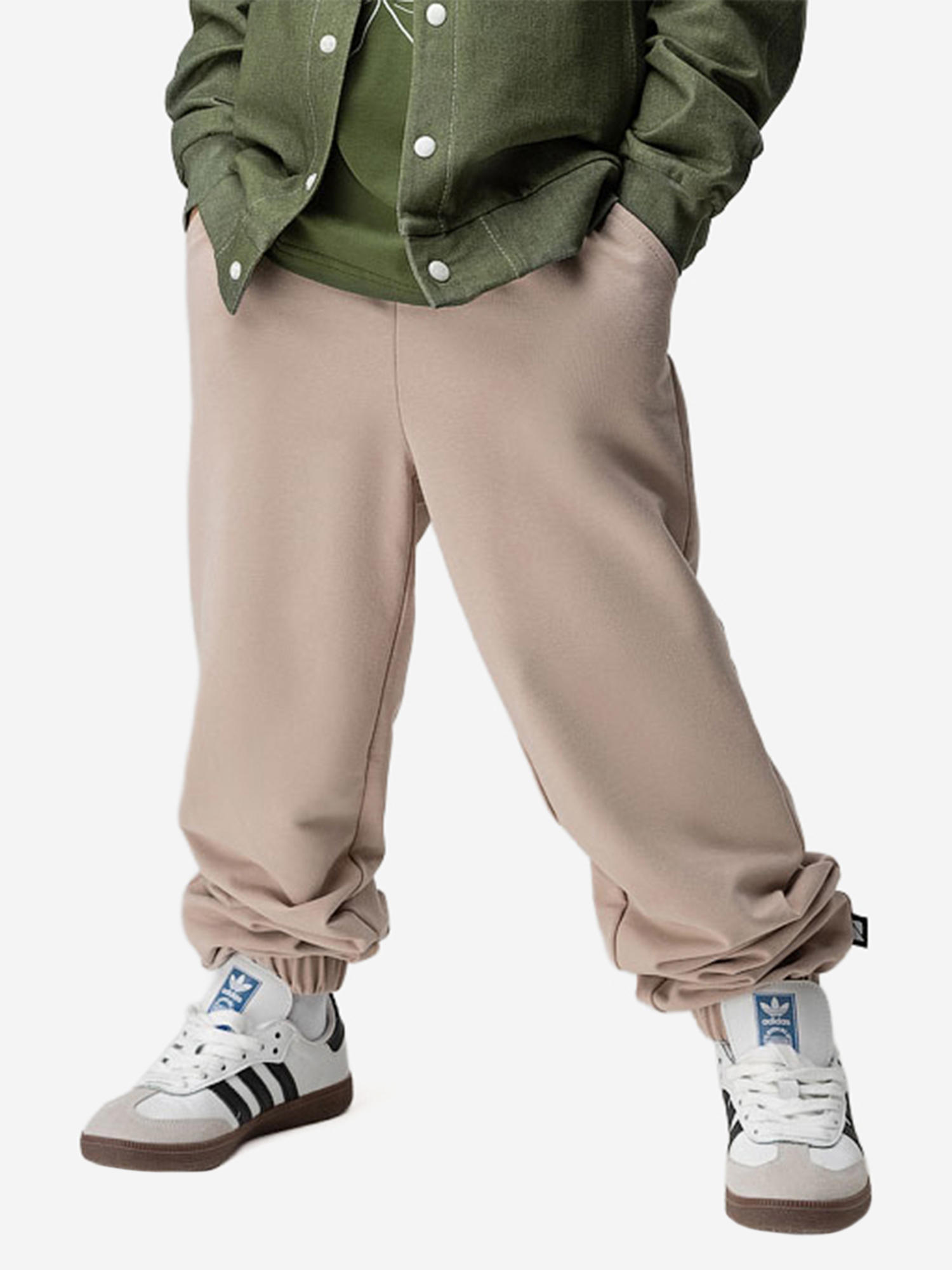 Изображение товара Спортивные брюки bodo для детей из футера двухнитки светло-бежевые