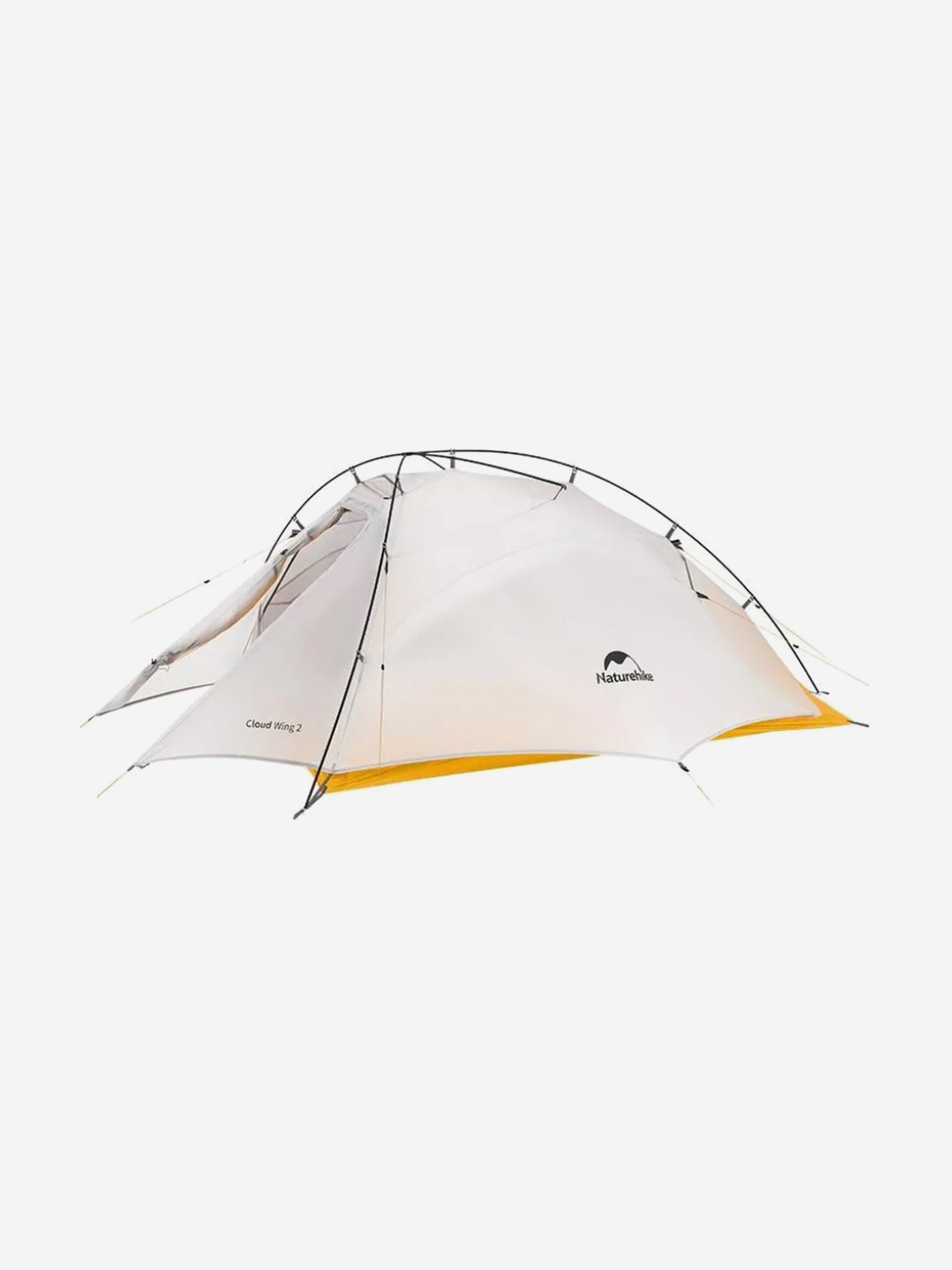 Палатка Naturehike Cloud Up-Wing Si 2-местная, алюминиевый каркас, серо-желтая, Желтый палатка 3 местная kailas x3 ii alpine желтый