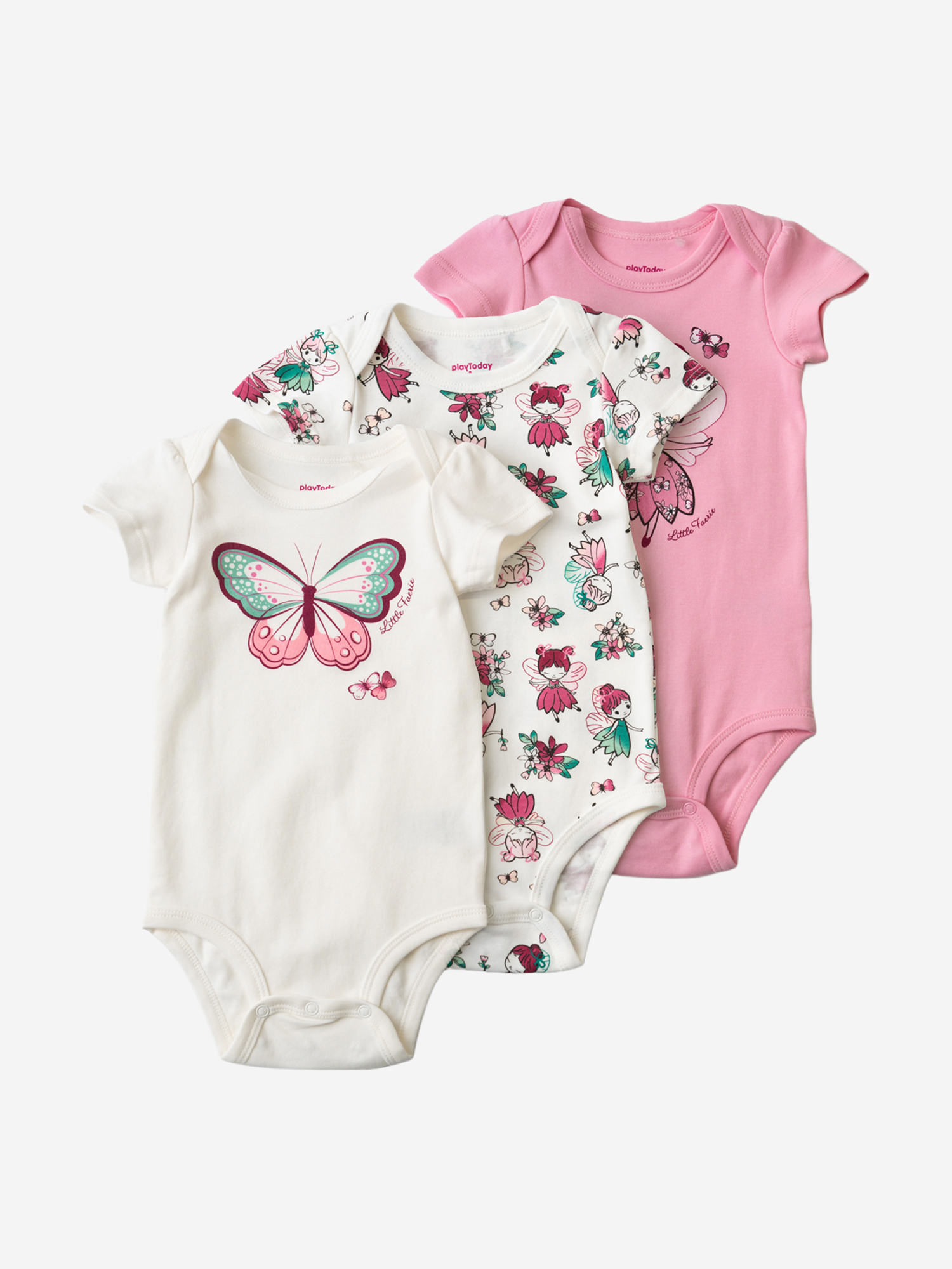Изображение товара PlayToday боди для девочек 3 шт хлопок всесезонный