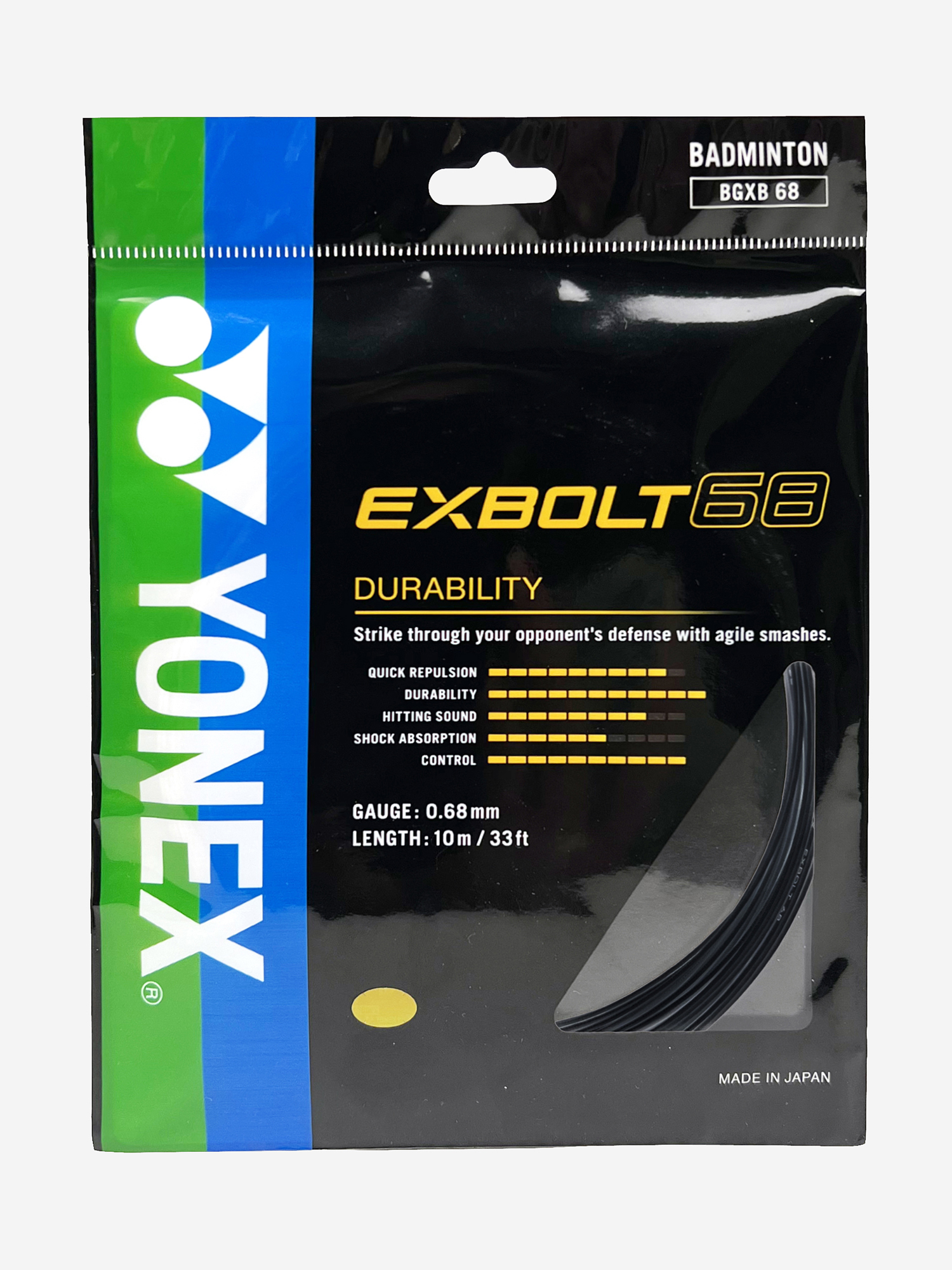 

Струна для бадминтона Yonex Exbolt  BK, 10м., Черный