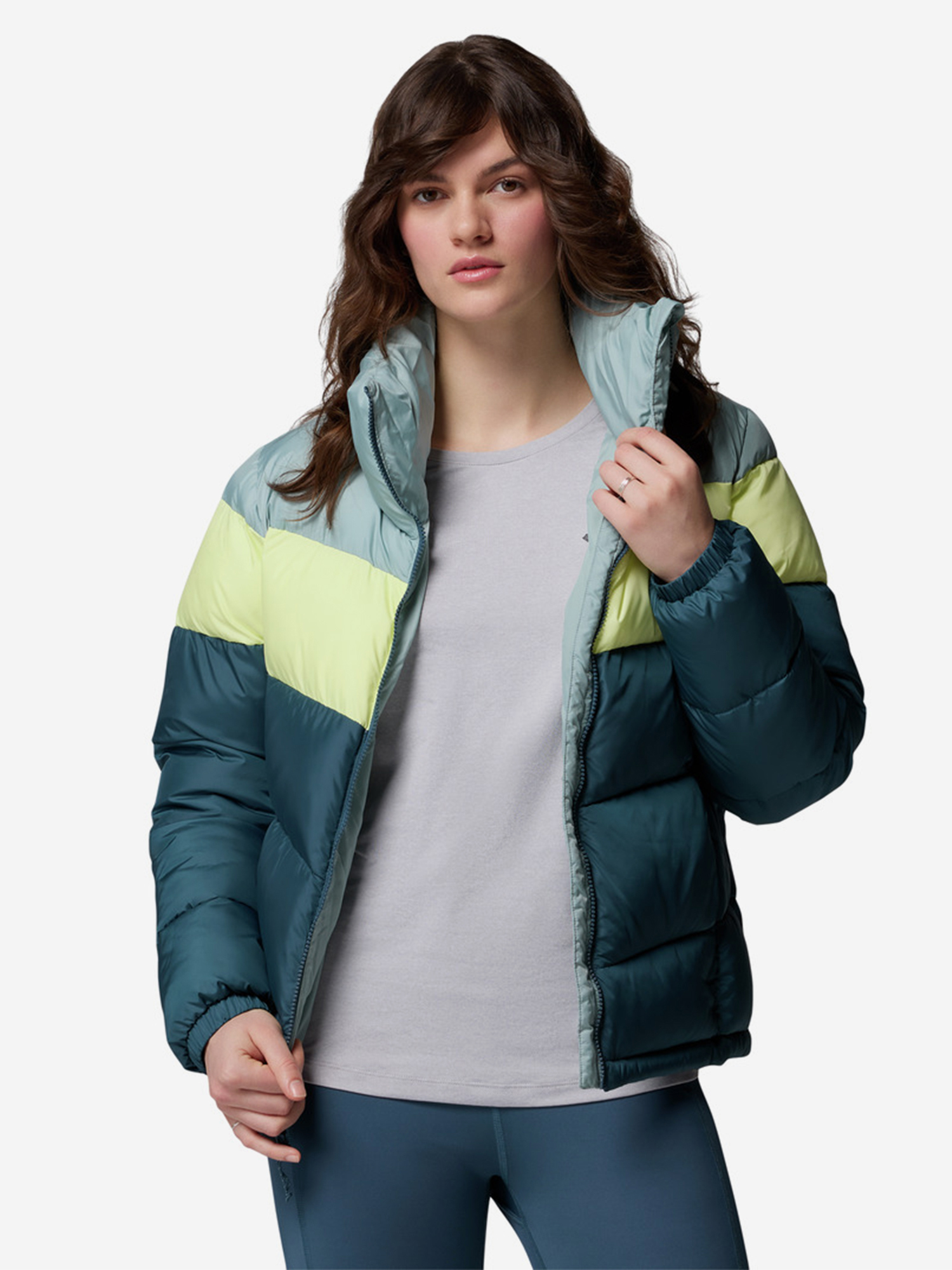 Куртка утепленная женская Columbia Puffect II Colorblock Jacket, Голубой