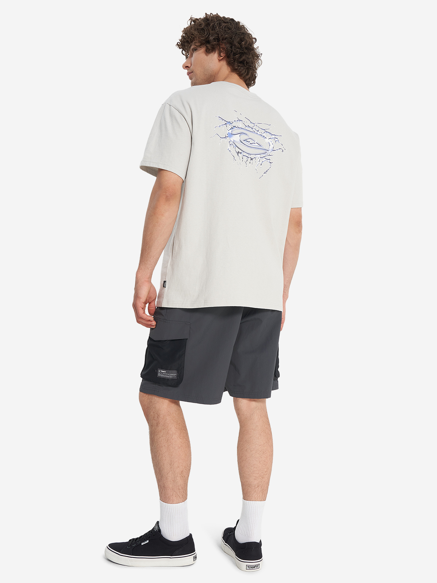 фото Футболка мужская оверсайз quiksilver mercury chrome lightning, белый