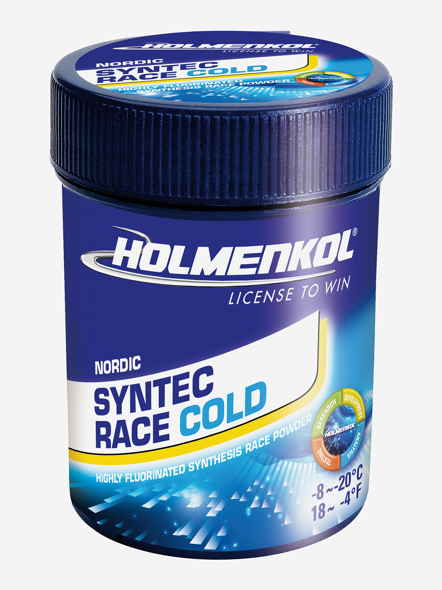 

Порошок фторуглеродный для беговых лыж HOLMENKOL Syntec Race Cold, Синий