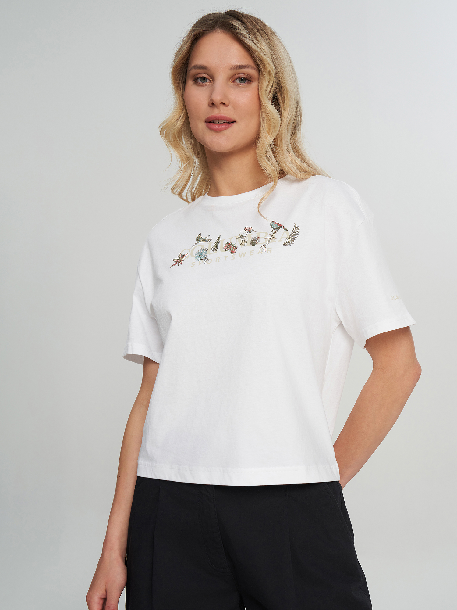 Изображение товара Футболка женская Columbia Rolling Bend Graphic Relaxed Crop SS, Белый