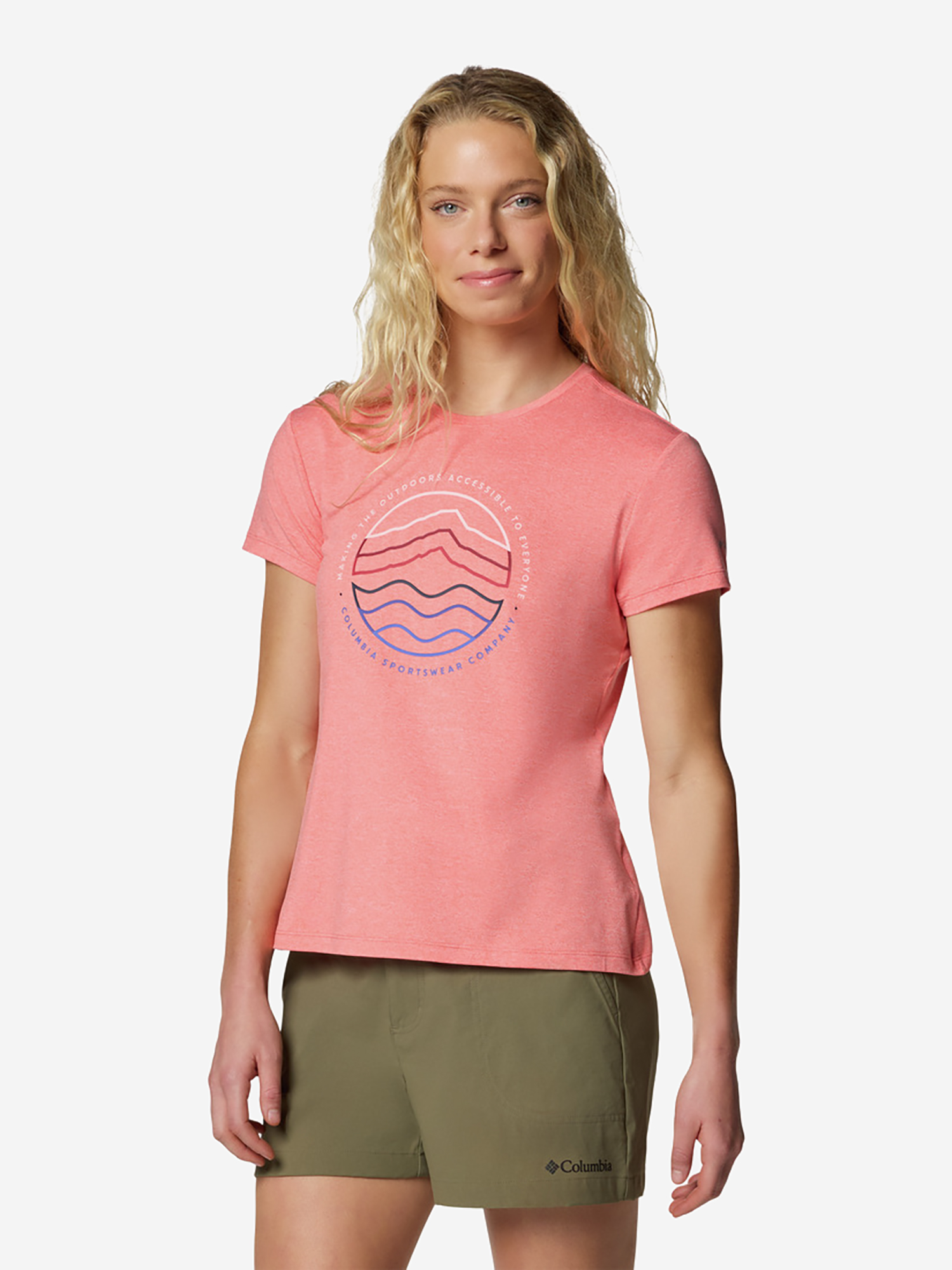 

Футболка женская Columbia Sloan Ridge Graphic Ss Tee, Розовый