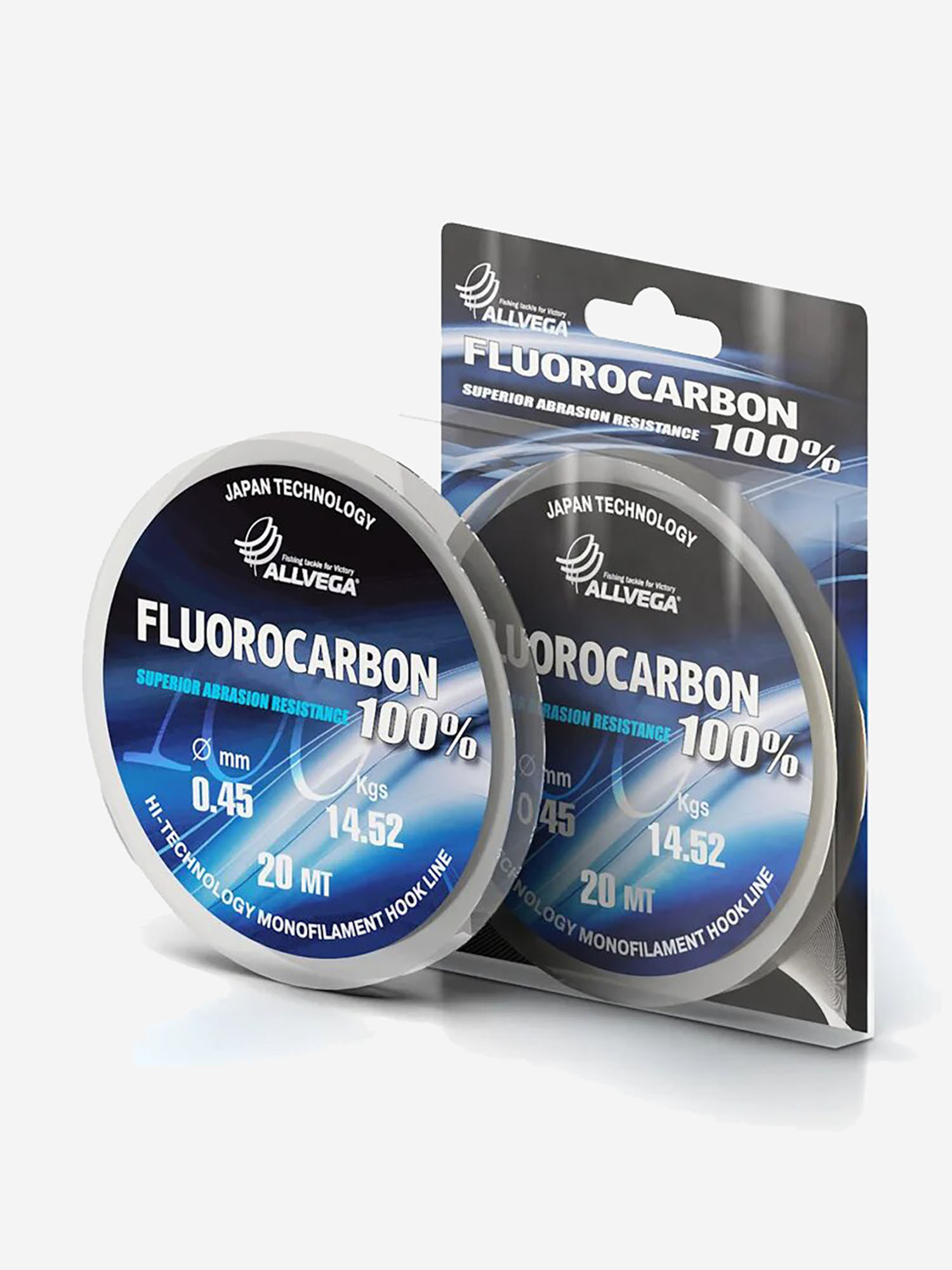 

Леска монофильная ALLVEGA "FX Fluorocarbon 100%" 20м 0.45мм (14.52кг) флюорокарбон 100%, Белый