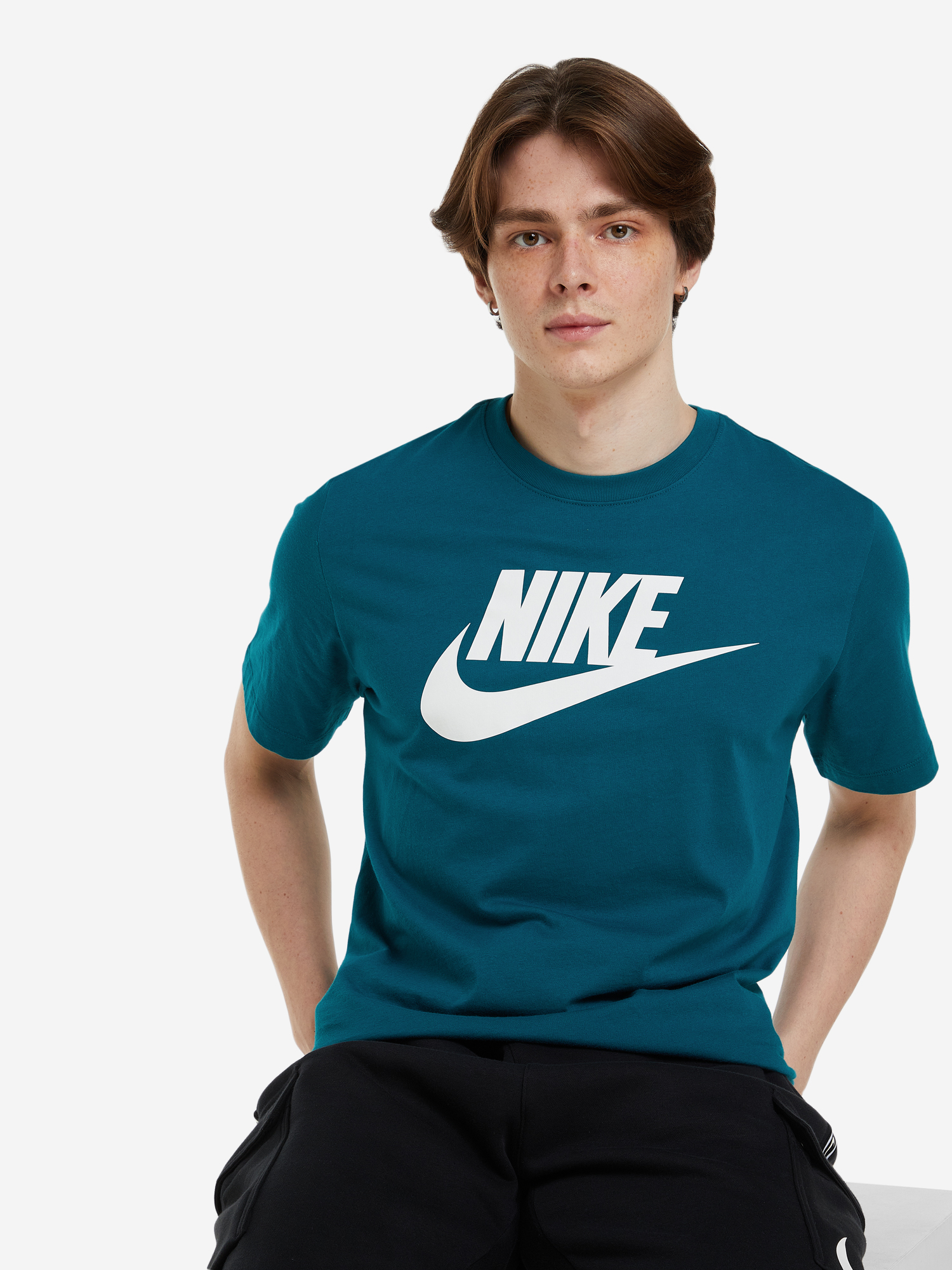 Футболка мужская Nike, Голубой футболка мужская nike academy pro голубой