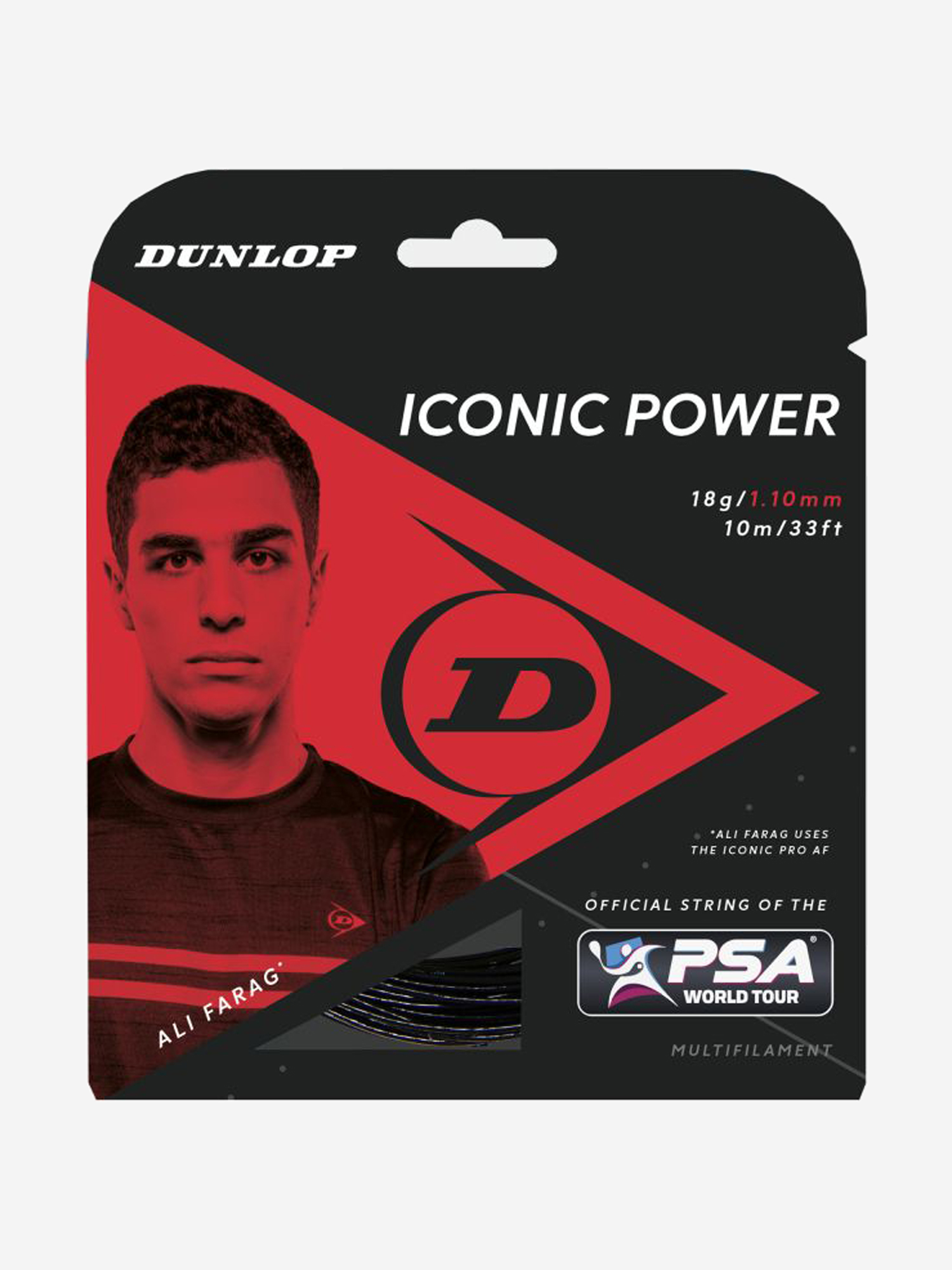 

Струна для сквоша Dunlop ICONIC POWER 18G BLACK 10M SET (10метров), Черный