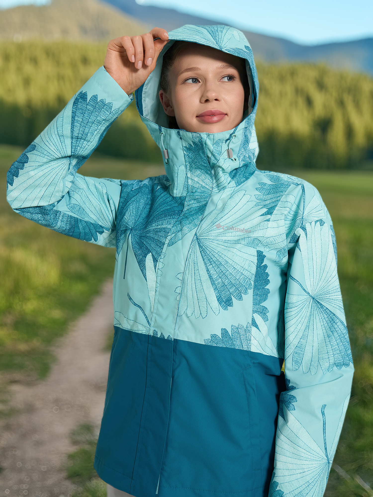 

Куртка мембранная женская Columbia Hikebound Printed Jacket, Голубой