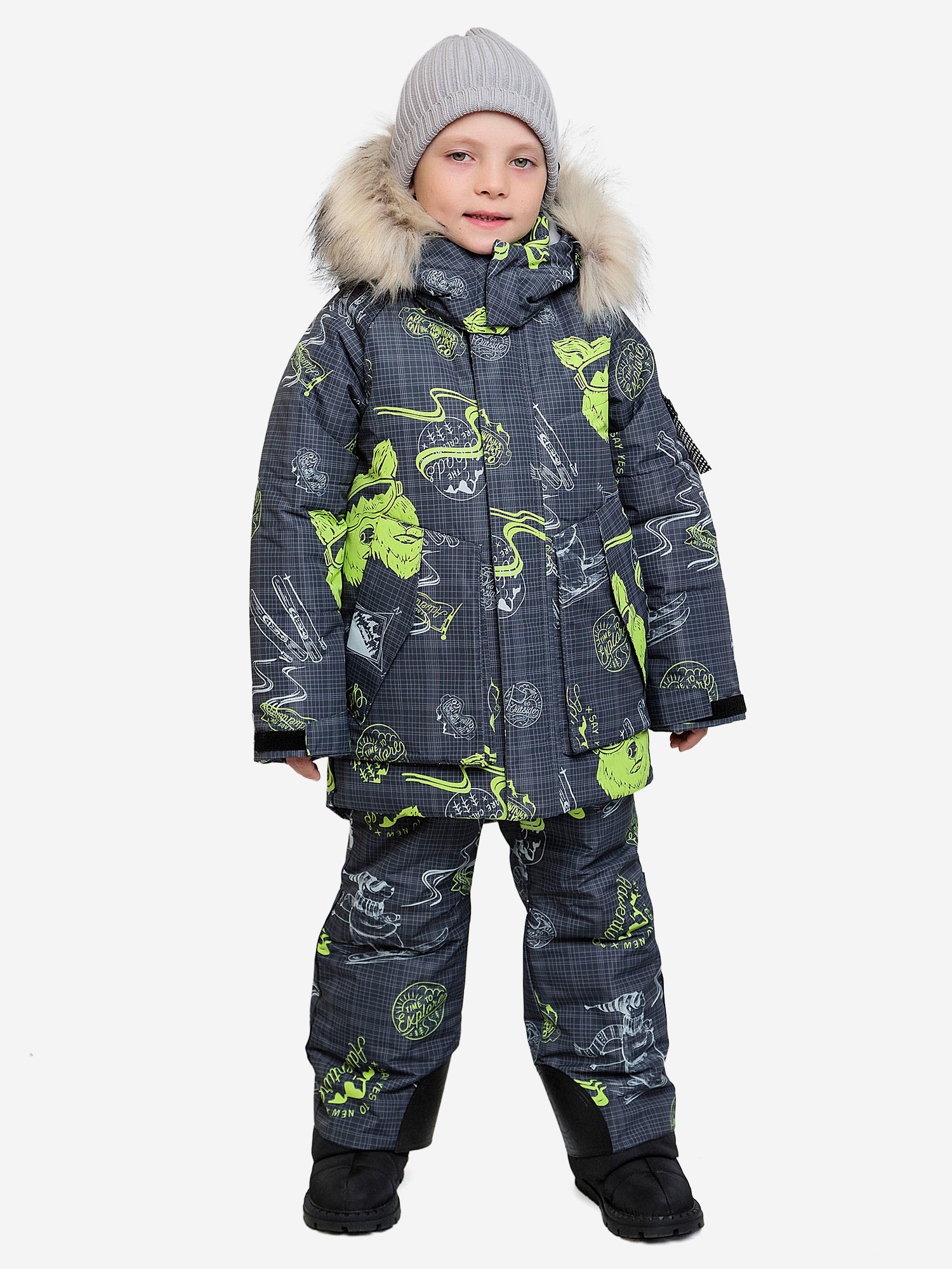 Изображение товара Комплект для мальчика batik Вонка принт серый/лайм