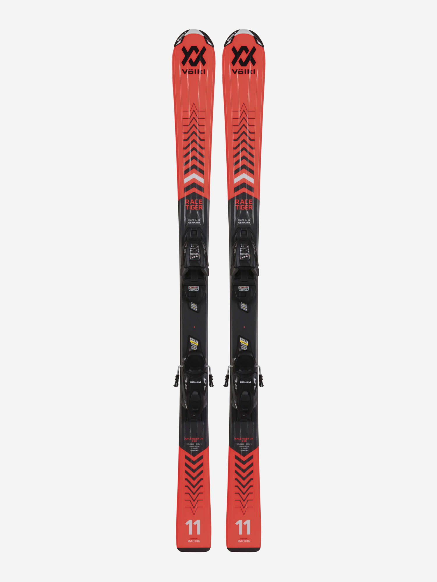 

Горные лыжи детские Volkl Racetiger + крепления 4.5 vMotion, Красный