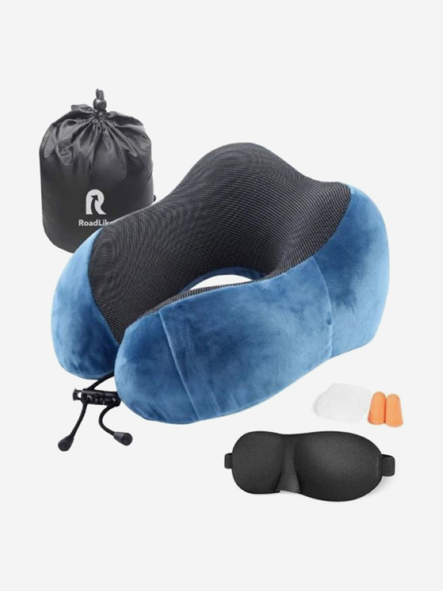 

Подушка для путешествий RoadLike Travel Kit Velvet, Голубой