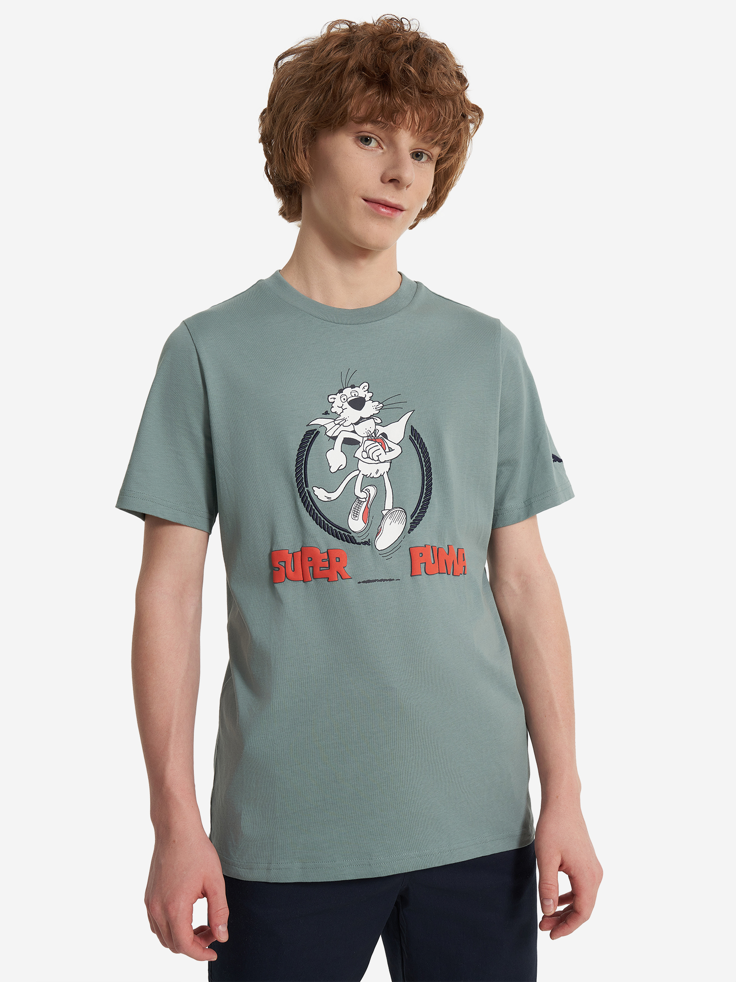 Футболка для мальчиков PUMA Super Graphic, Зеленый 2