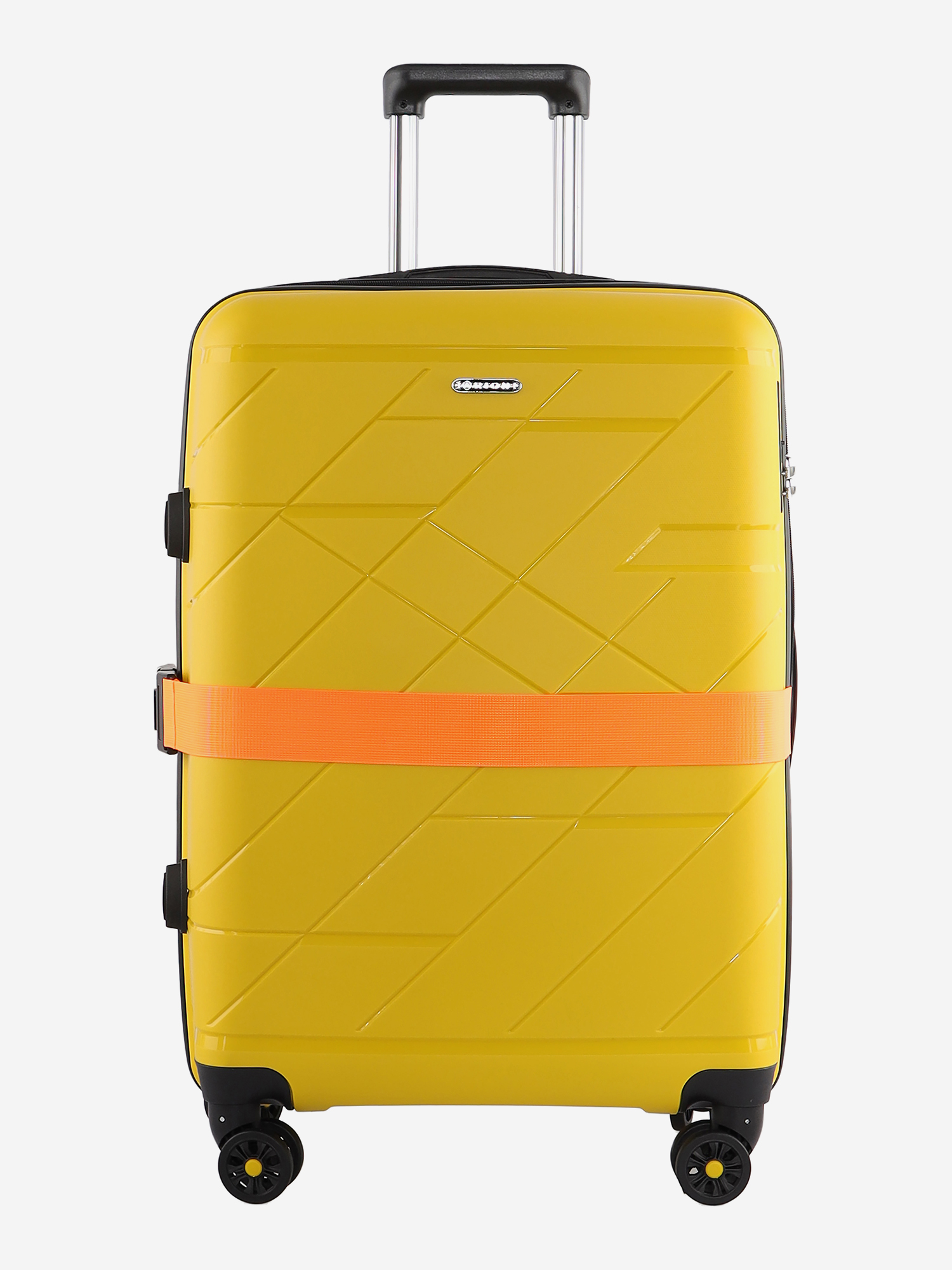 Изображение товара Чемодан Рион+ Желтый-с-ремнем средний 80л, Россия, Уносимый, Для активного отдыха