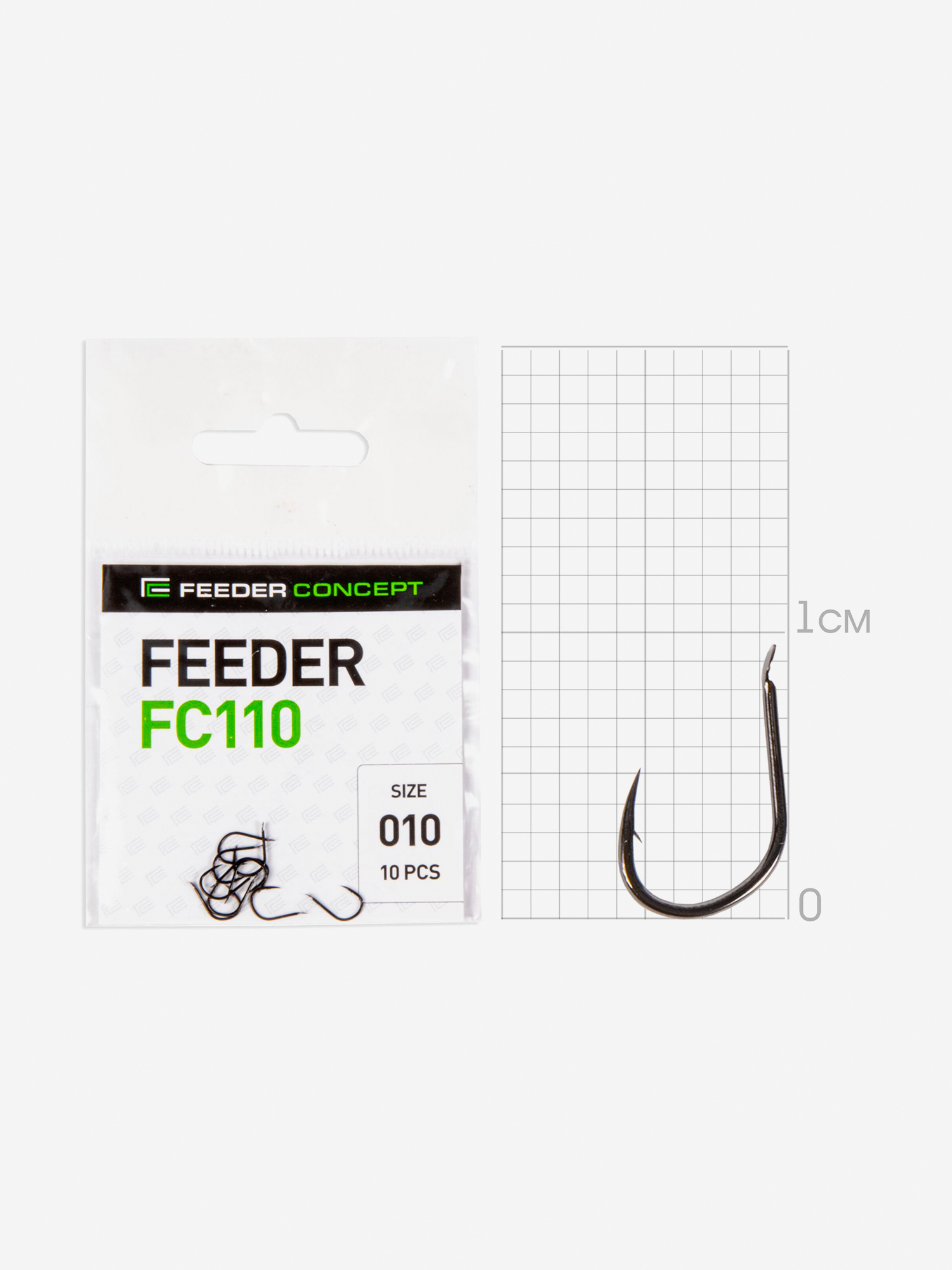 Изображение товара Крючки рыболовные Feeder Concept FC110 №10 набор 50 штук для фидерной и поплавочной ловли