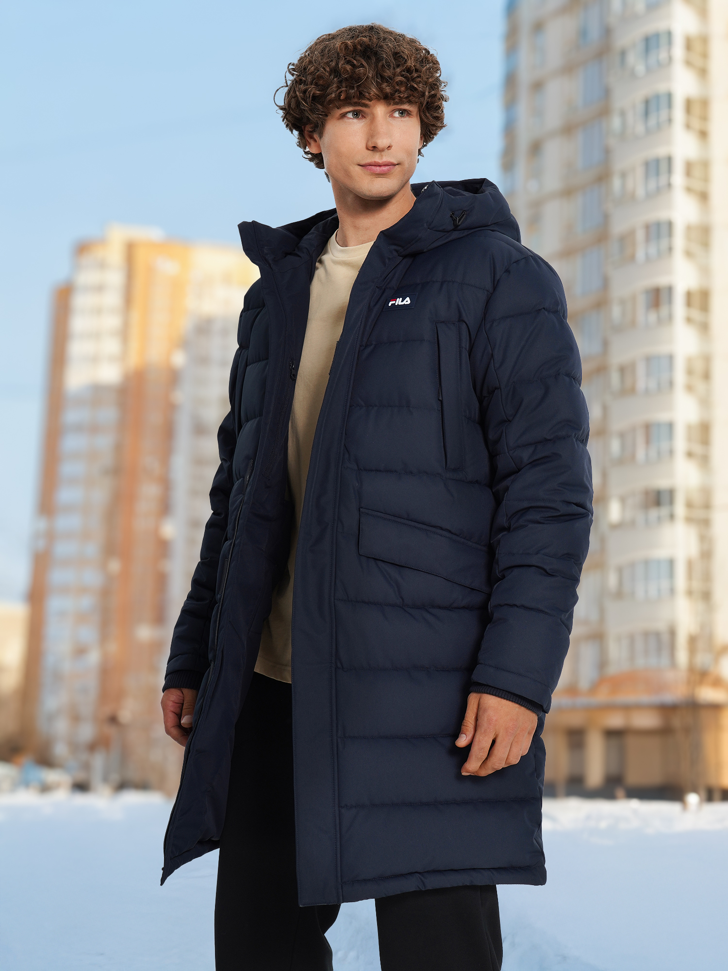 Пуховик мужской FILA, синий, арт. 27868