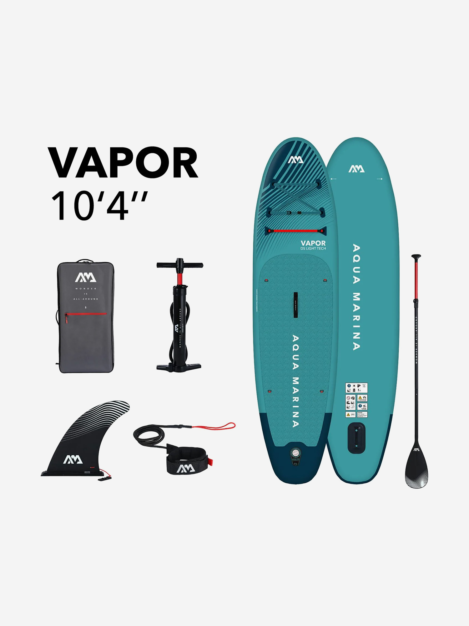 Изображение товара Надувной сапборд Aqua Marina VAPOR 10'4" (315×79×15 см), универсальный, Голубой/светло-синий