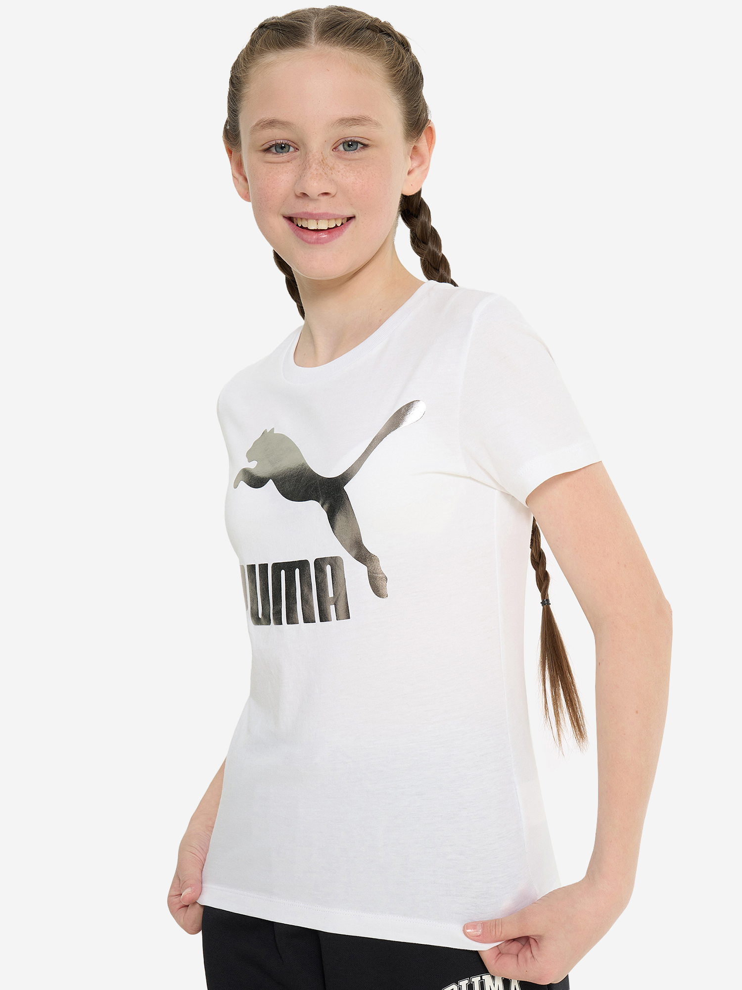 Футболка для девочек PUMA Classics Logo, Белый