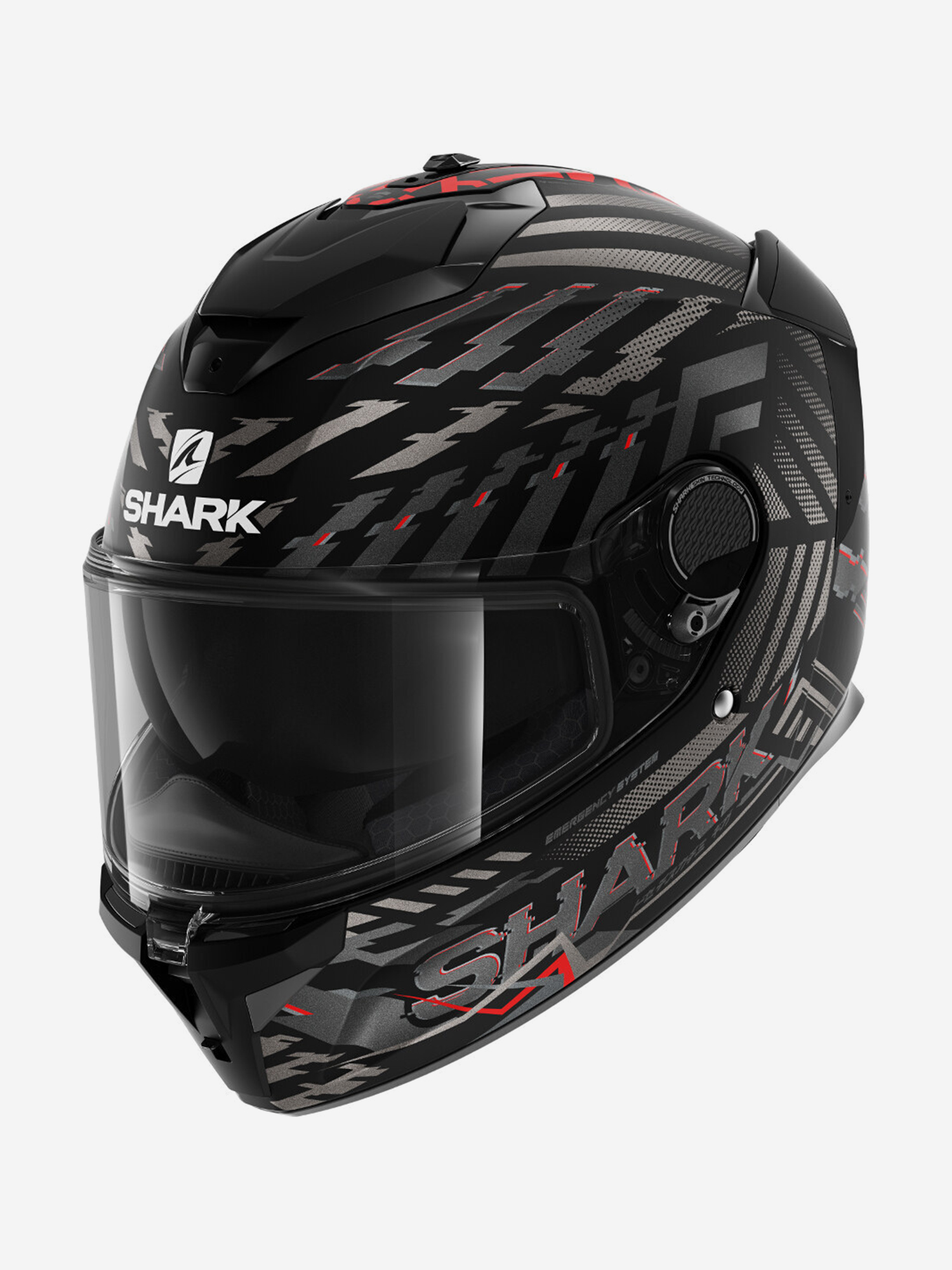 

Мотошлем интеграл SHARK SPARTAN GT E-BRAKE BCL. MICR. MAT Black/Grey/Red, Черный